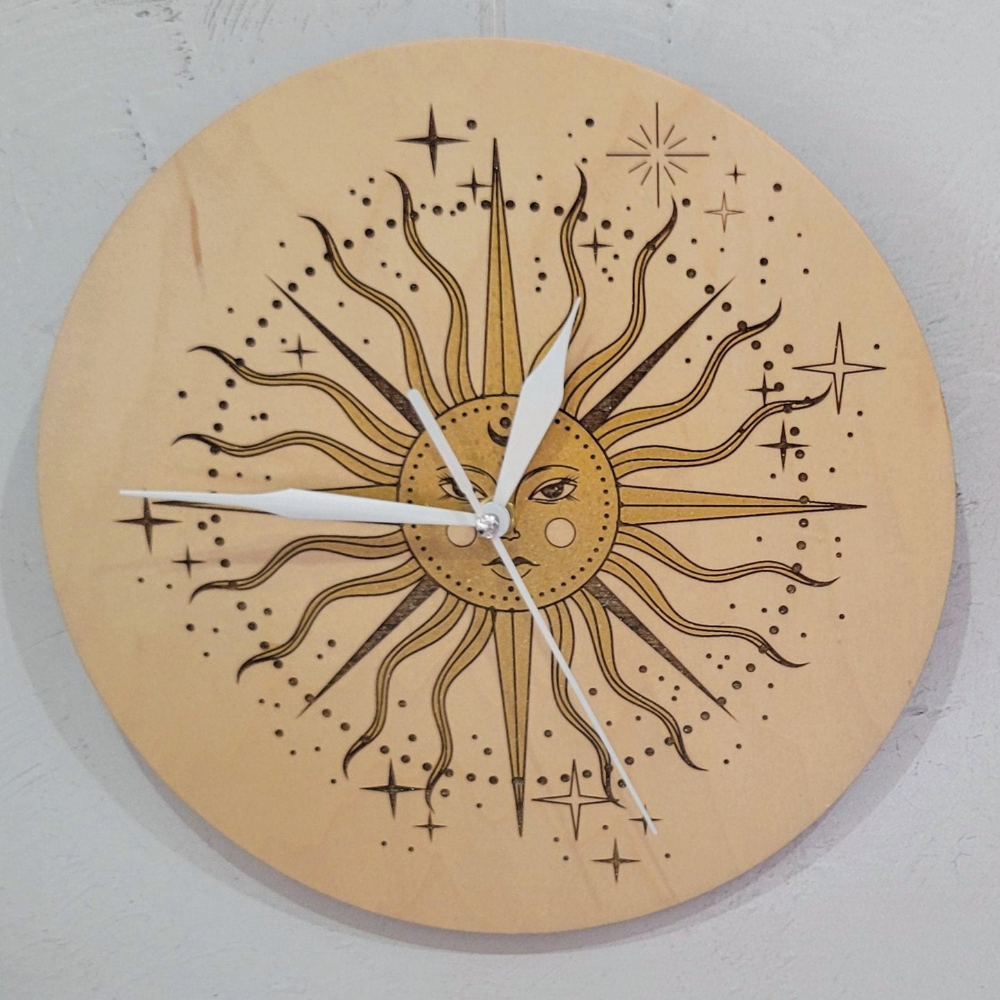 Celestial Sun Face Painted Clock