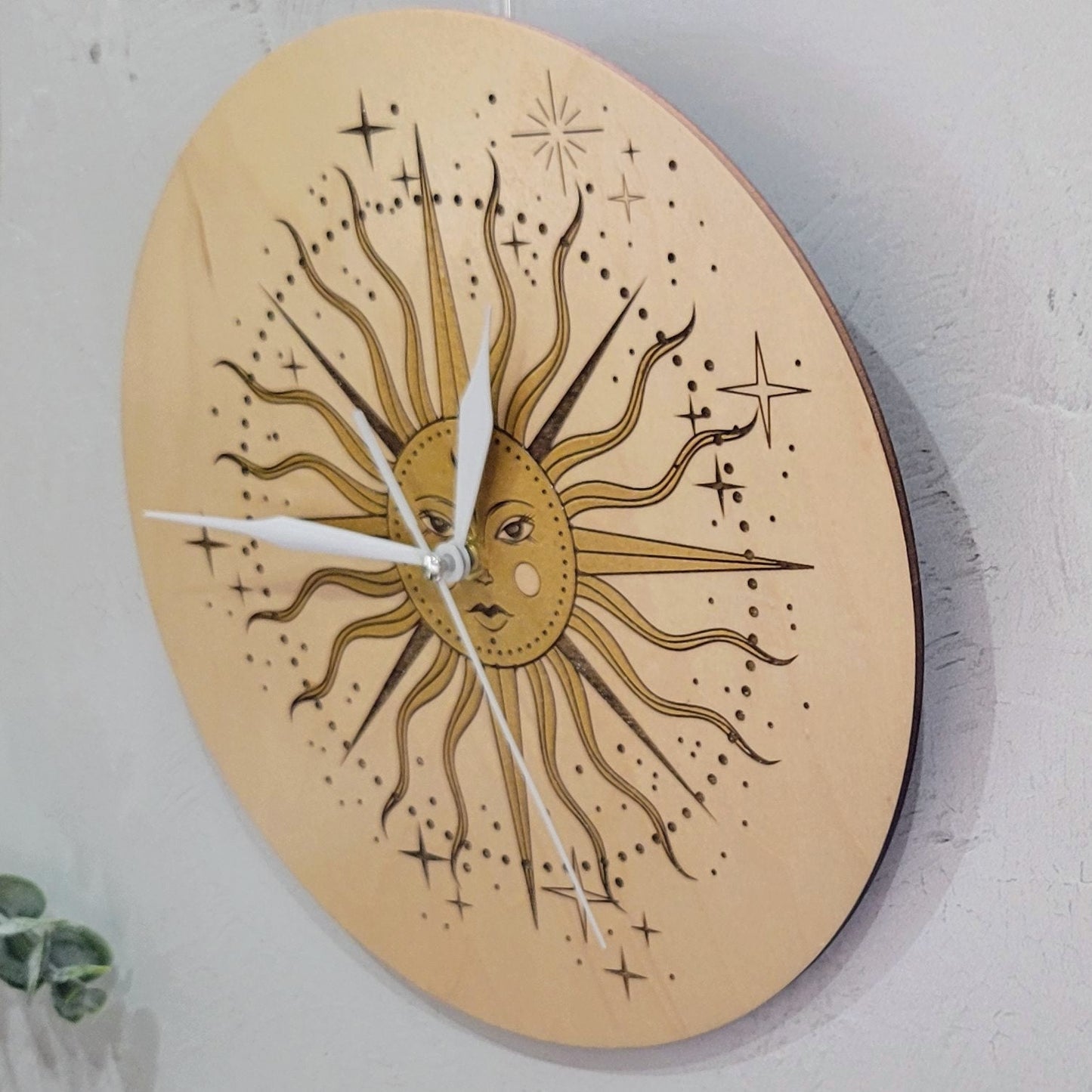Celestial Sun Face Painted Clock