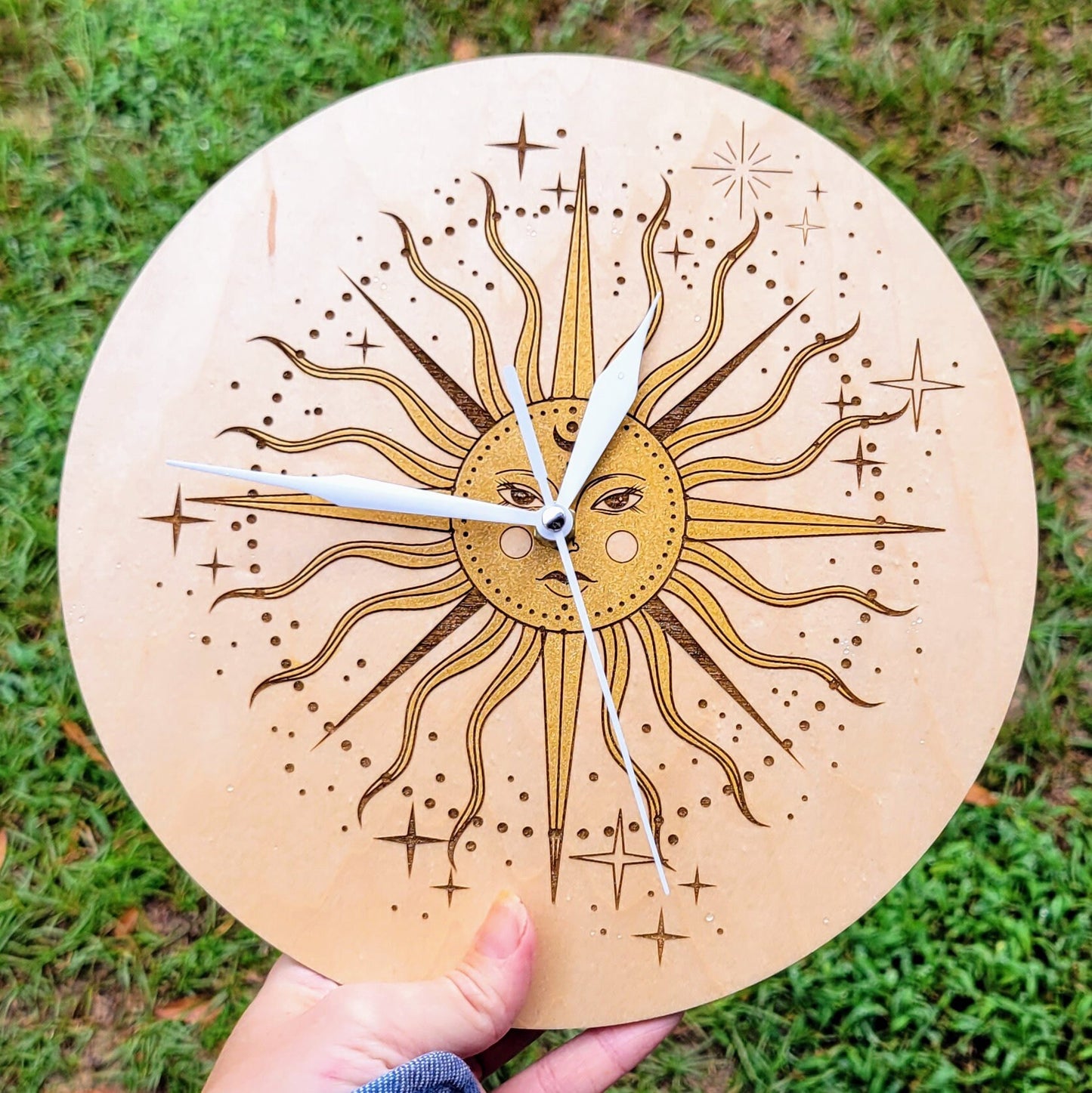Celestial Sun Face Painted Clock