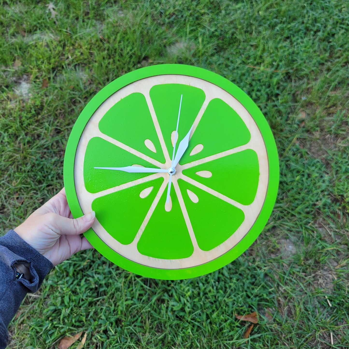 Wooden Lime Slice Clock