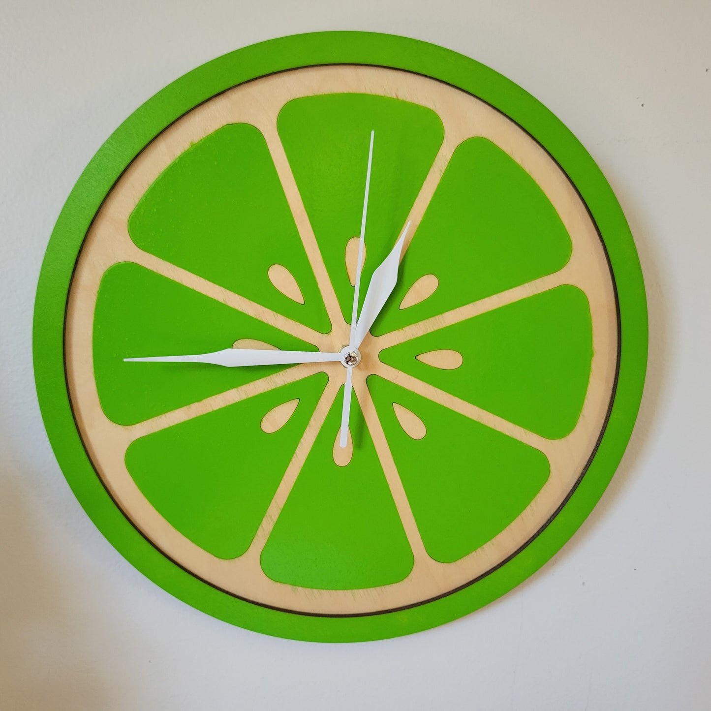 Wooden Lime Slice Clock