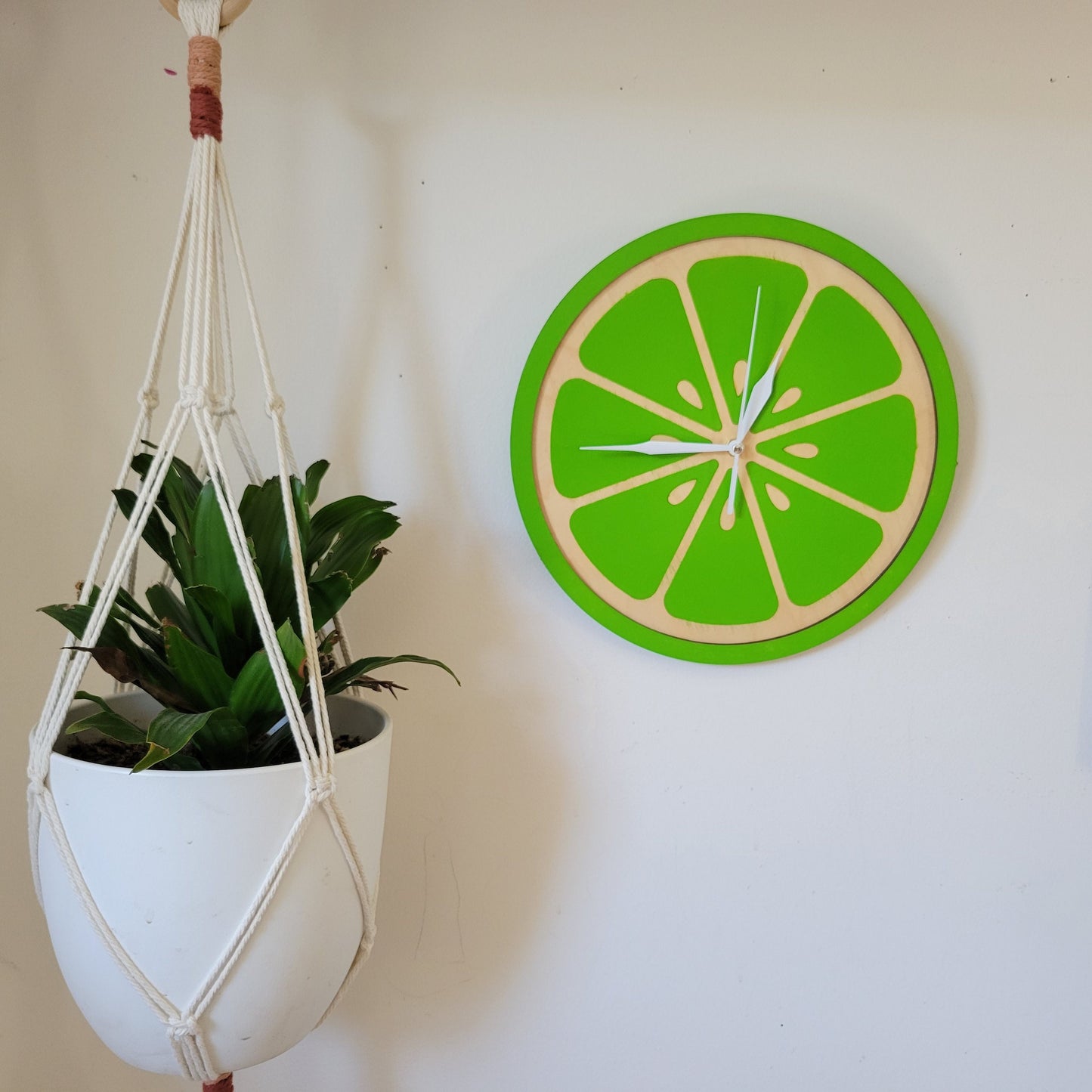 Wooden Lime Slice Clock
