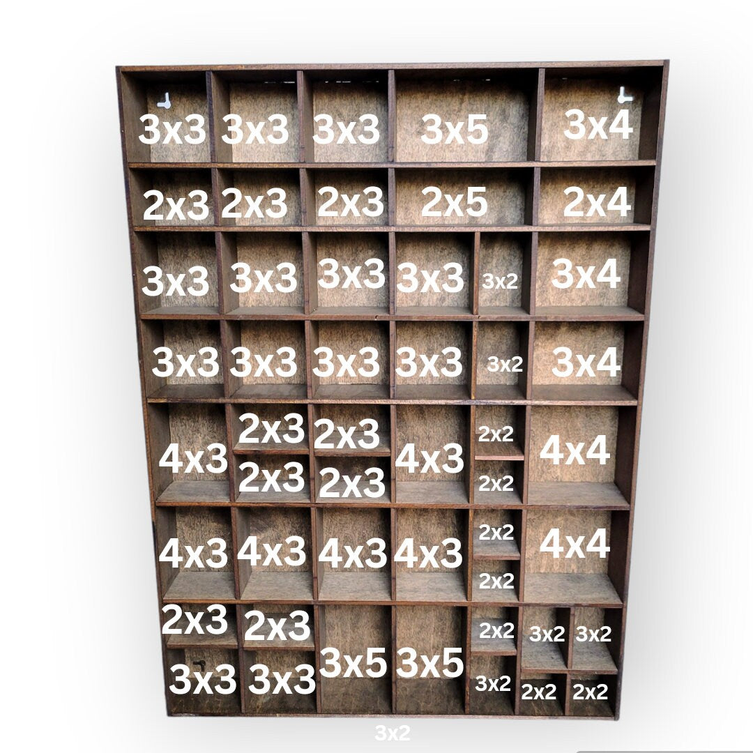 Shadow Box Wooden Display Shelf - Wall Cubby Shelf - Multiple Compartment Sizes - #2 - Trinket Shelf - Curio Cabinet