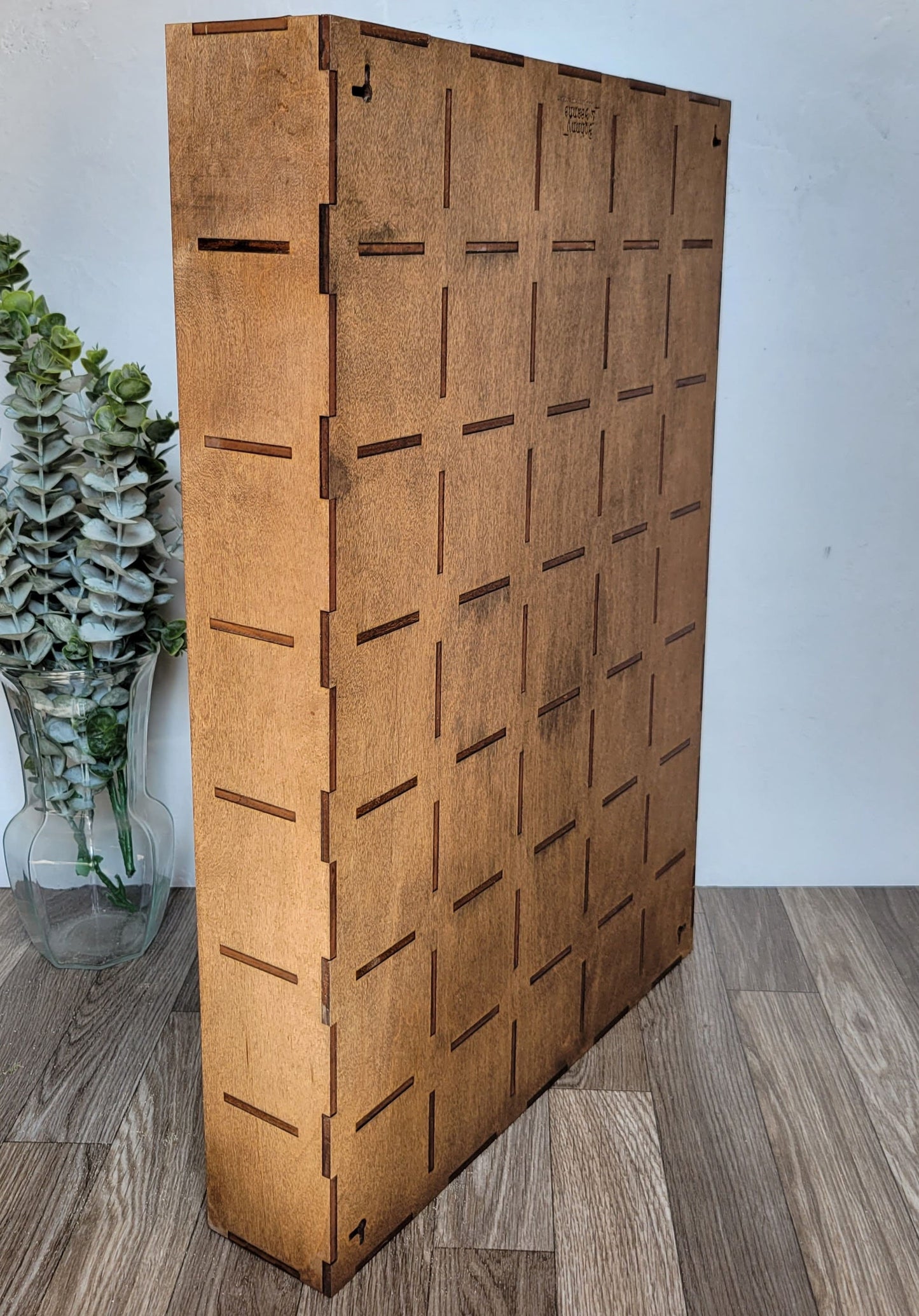 35 Compartment Wooden Display Shelf- 3.25x3.25 - Trinket Shelf - Curio Cabinet