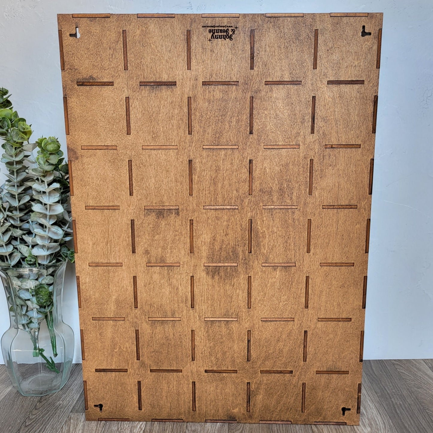 35 Compartment Wooden Display Shelf- 3.25x3.25 - Trinket Shelf - Curio Cabinet