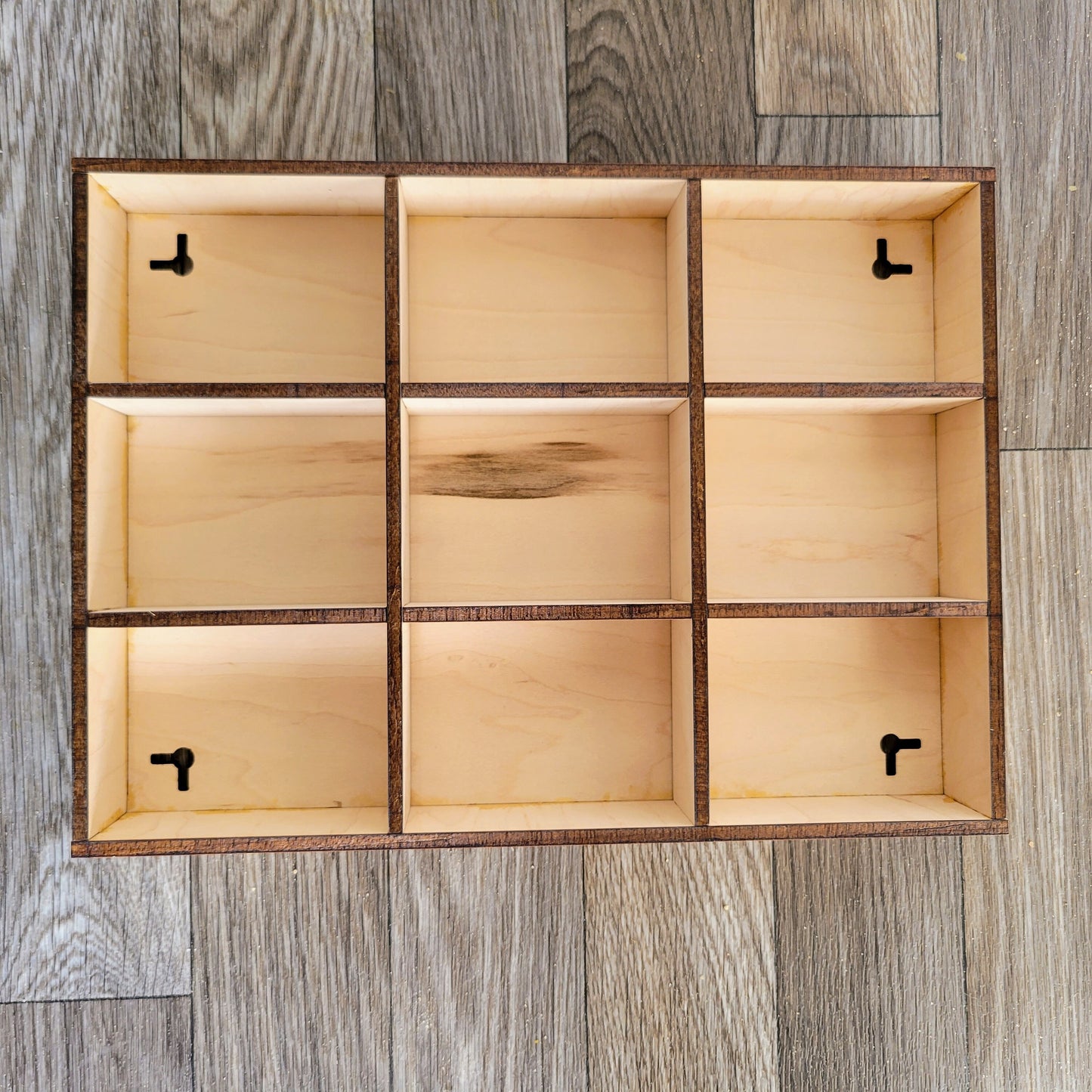 9 Compartment Wooden Display Shelf - 2.5x3.5 - Trinket Shelf - Curio Cabinet