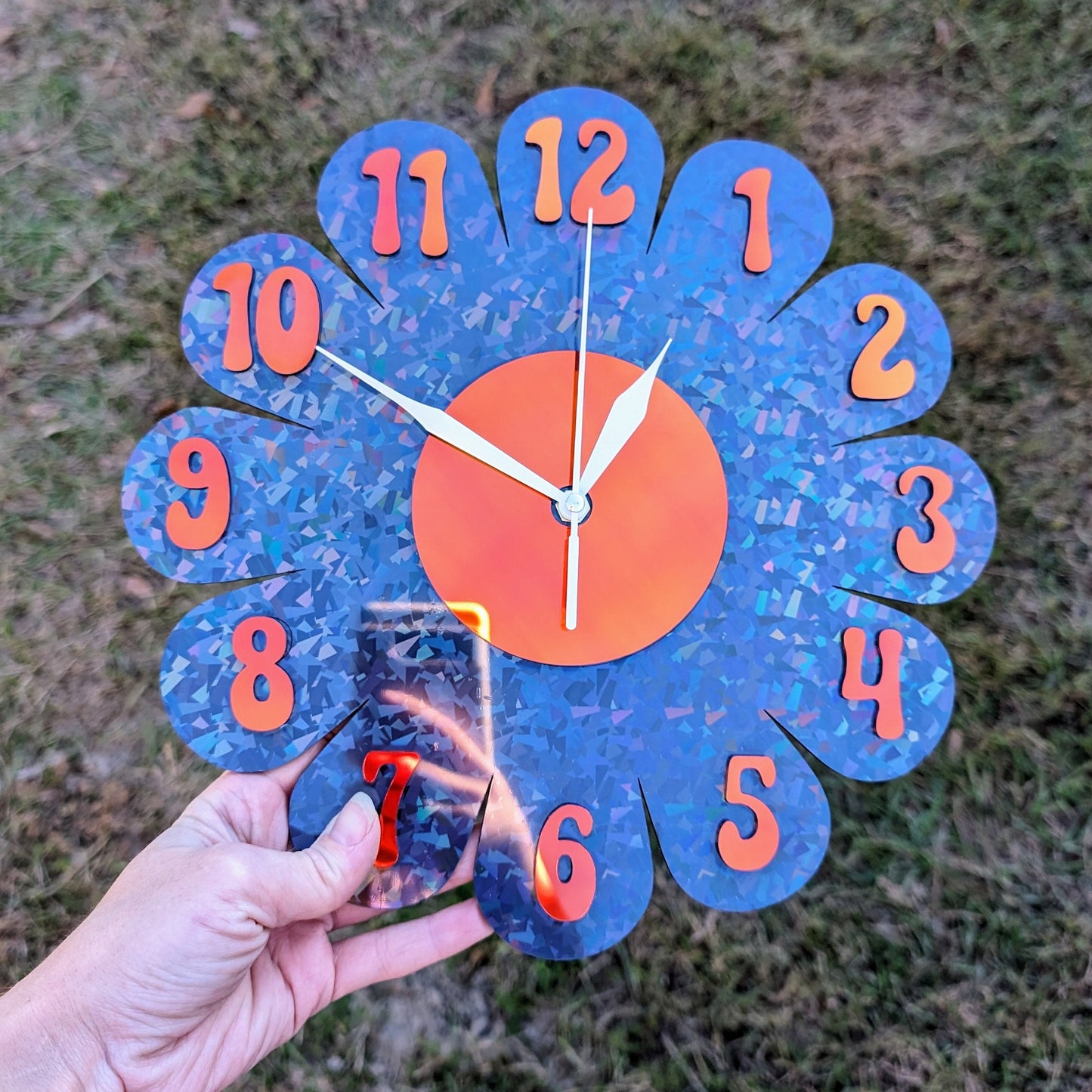 Iridescent Daisy Wall Clock