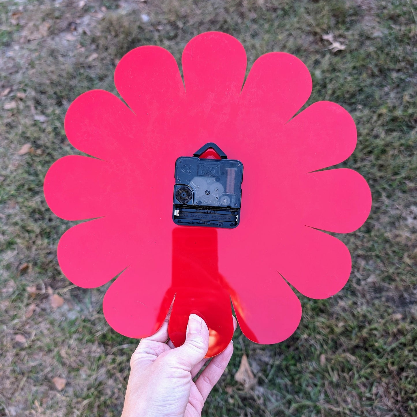 Red Daisy Wall Clock