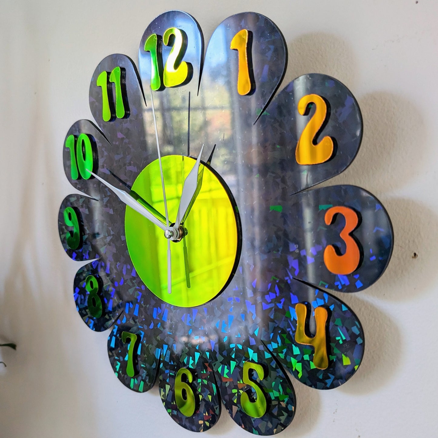 Iridescent Daisy Wall Clock