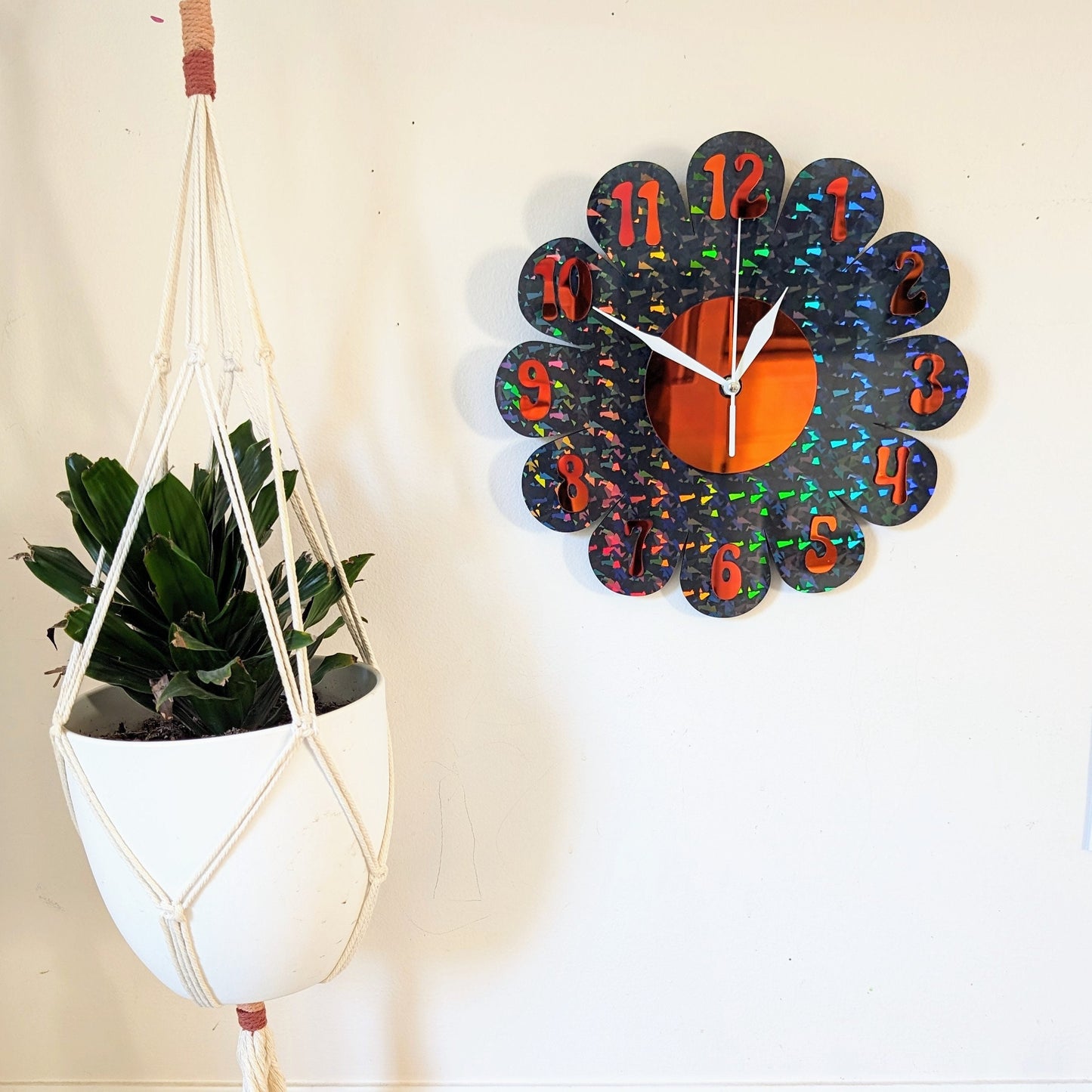 Iridescent Daisy Wall Clock