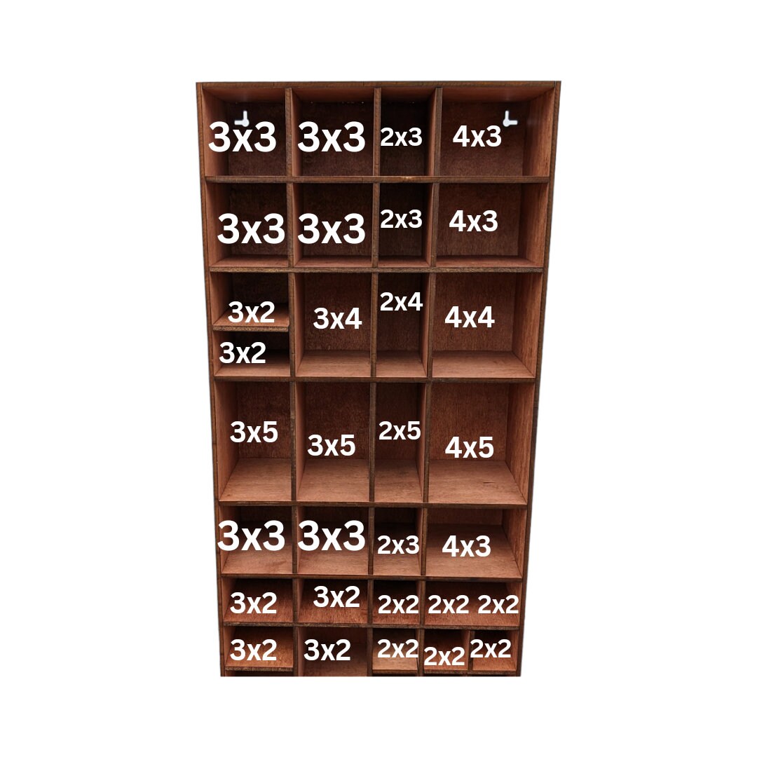 Shadow Box Wooden Display Shelf - Wall Cubby Shelf - Multiple Compartment Sizes - #3 - Trinket Shelf - Curio Cabinet