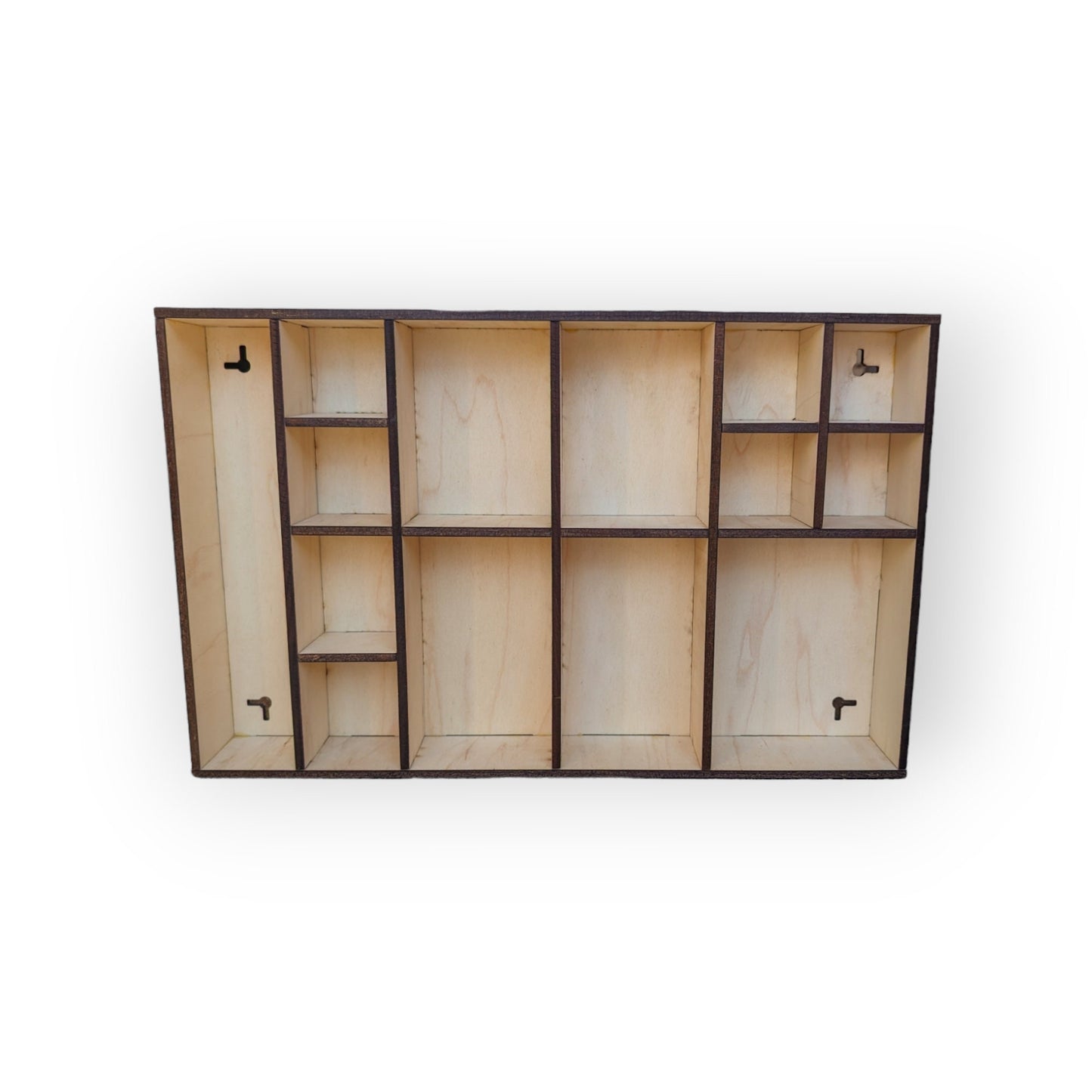 Shadow Box Wooden Display Shelf - Wall Cubby Shelf - Multiple Compartment Sizes - #4 - Trinket Shelf - Curio Cabinet