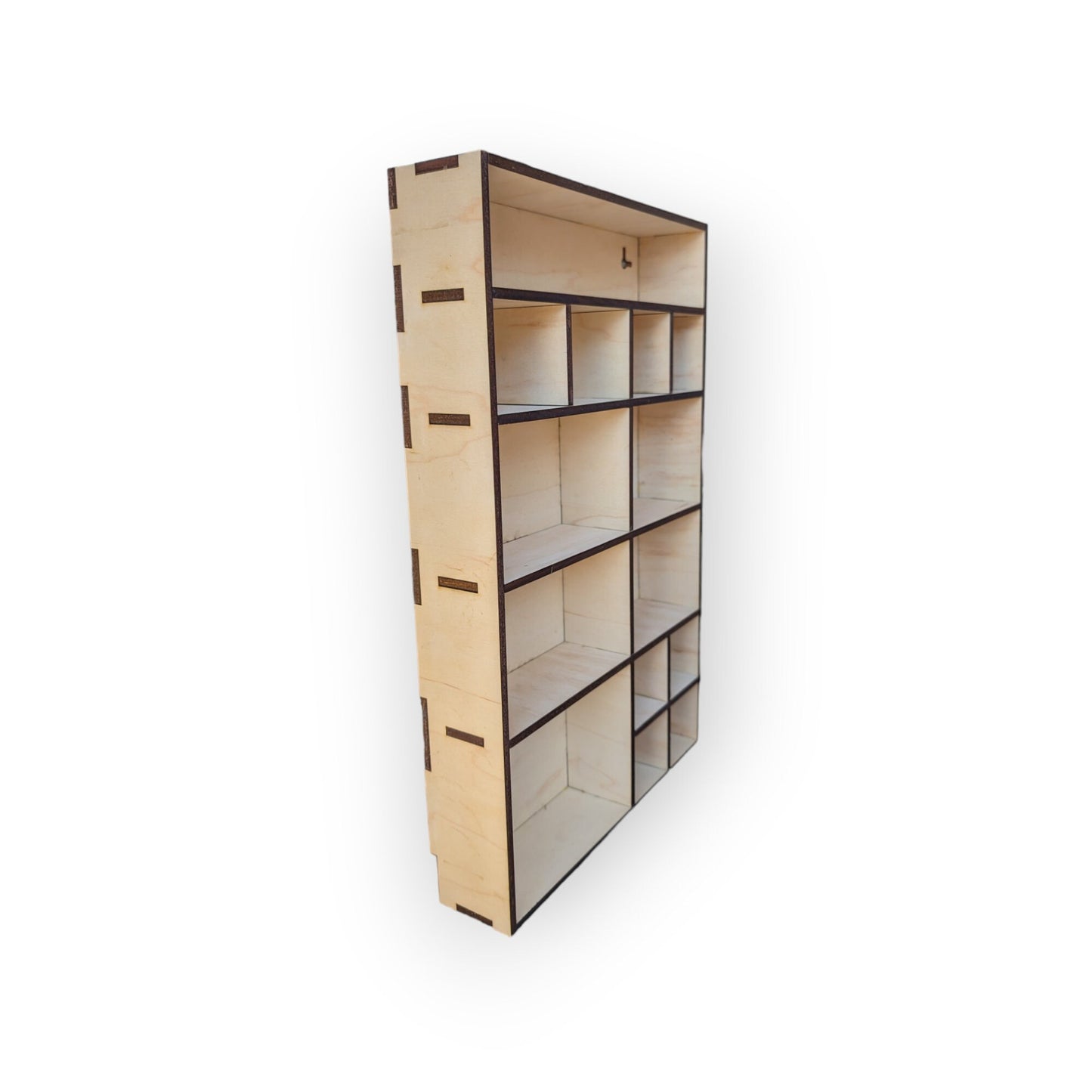 Shadow Box Wooden Display Shelf - Wall Cubby Shelf - Multiple Compartment Sizes - #4 - Trinket Shelf - Curio Cabinet