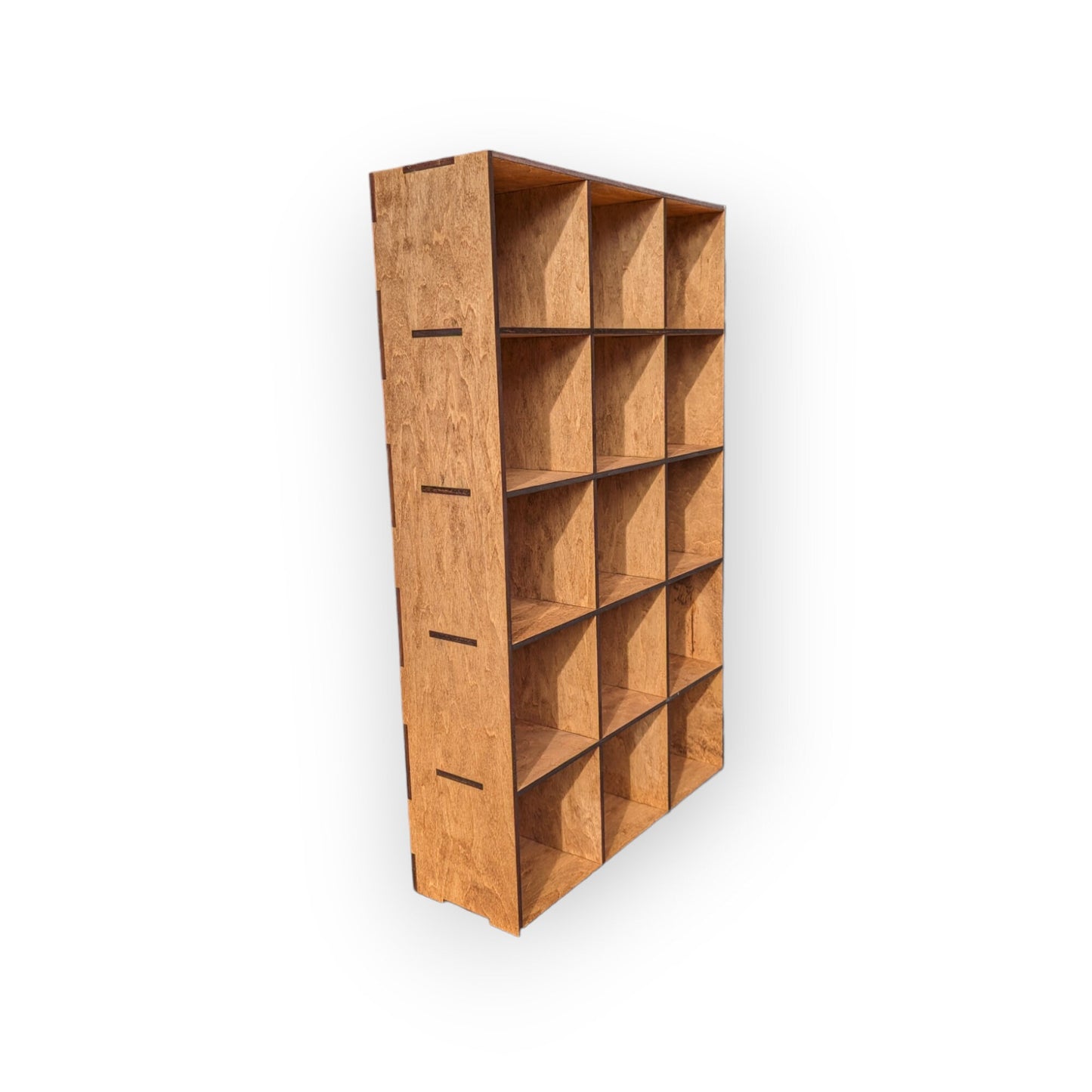 15 Compartment Wooden Display Shelf - Coffee Mug Shelf - 4.5x4.5 - Trinket Shelf - Curio Cabinet