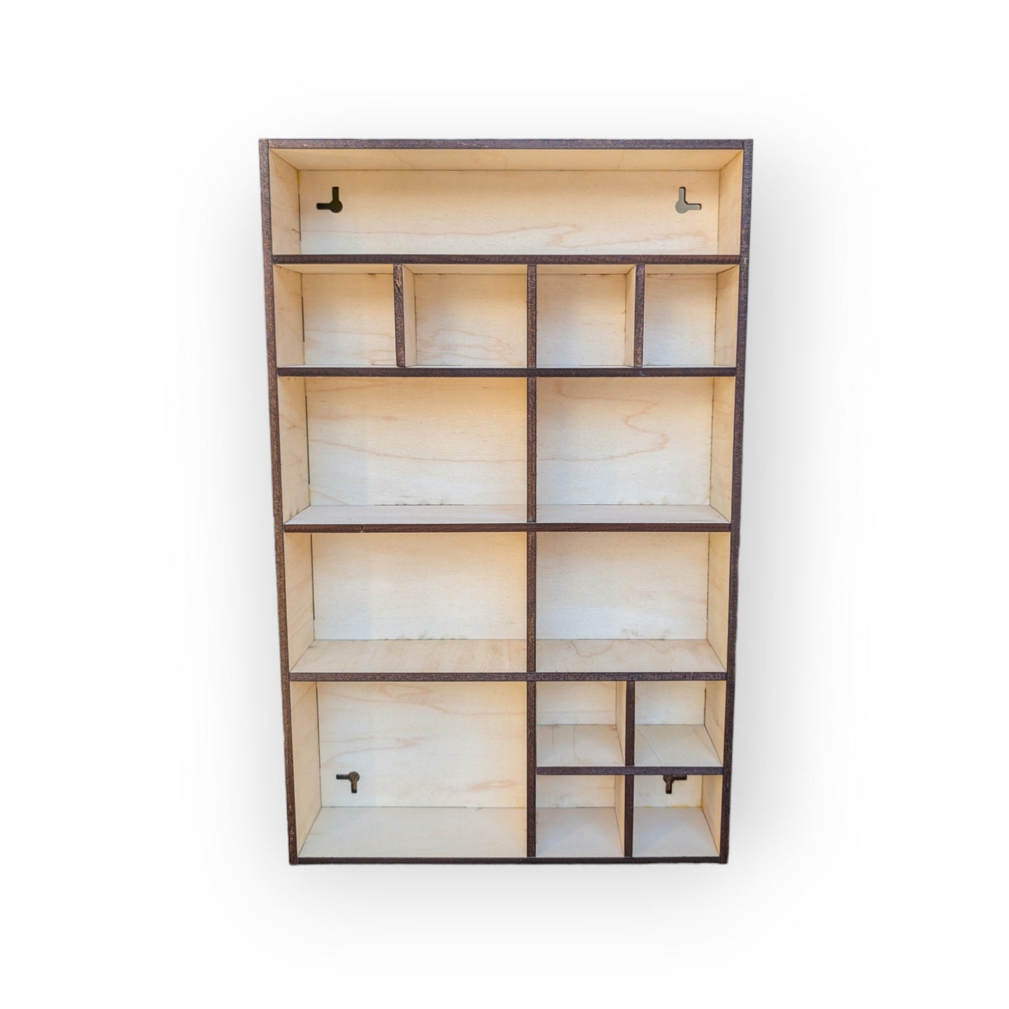 Shadow Box Wooden Display Shelf - Wall Cubby Shelf - Multiple Compartment Sizes - #4 - Trinket Shelf - Curio Cabinet