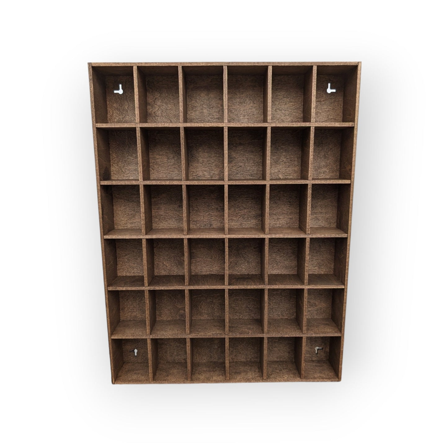 36 Compartment Wooden Display Shelf - 3x2.25 - Trinket Shelf - Curio Cabinet