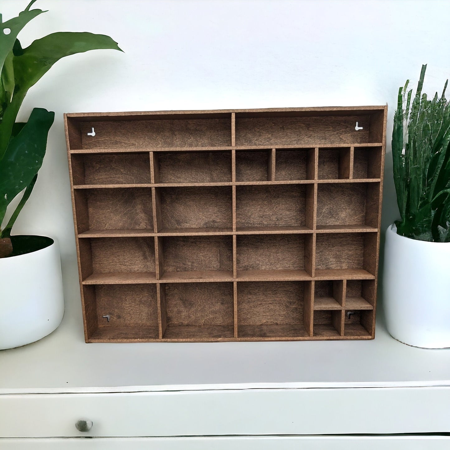 Shadow Box Wooden Display Shelf - Wall Cubby Shelf - Multiple Compartment Sizes - #1 - Trinket Shelf - Curio Cabinet