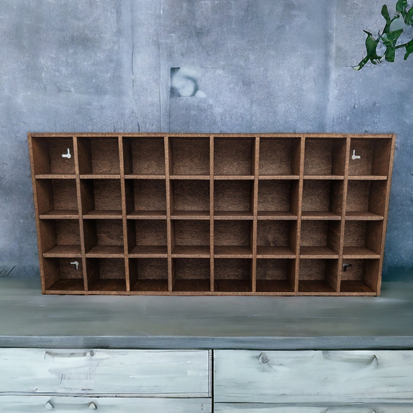 32 Compartment Wooden Display Shelf - 2x2.2 - Trinket Shelf - Curio Cabinet