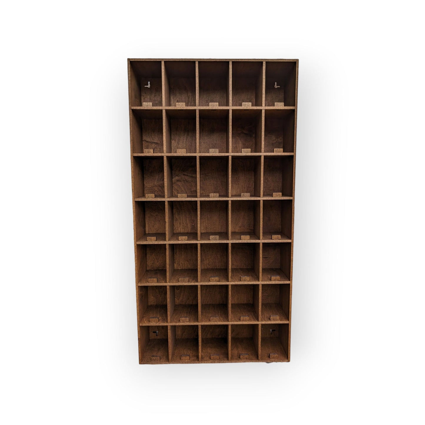 35 Compartment Wooden Display Shelf - 2.5x3.5 - Trinket Shelf - Curio Cabinet