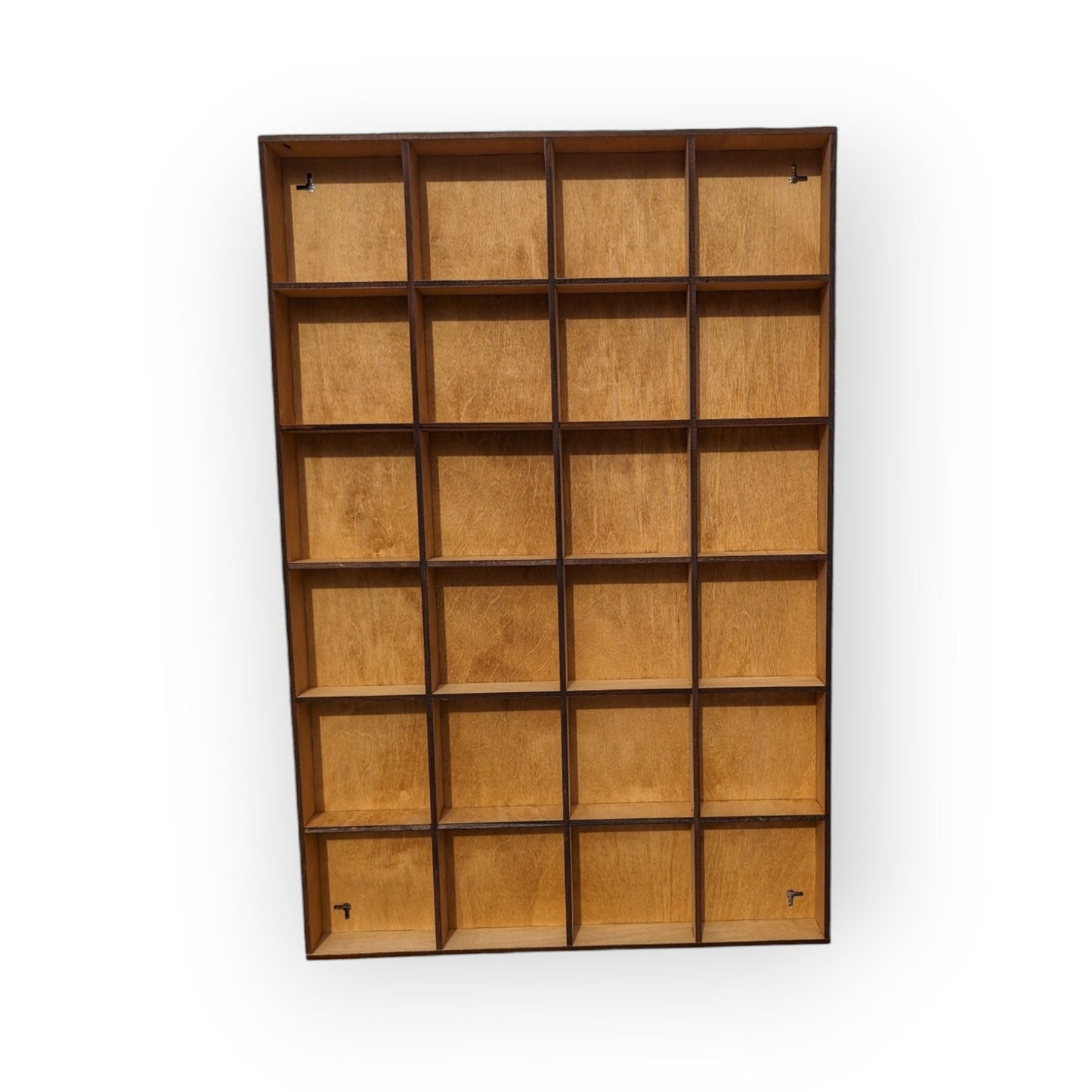 24 Compartment Wooden Display Shelf - 4x4 - Trinket Shelf - Curio Cabinet