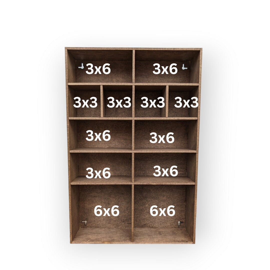 Shadow Box Wooden Display Shelf - Wall Cubby Shelf - Multiple Compartment Sizes - #9 - Trinket Shelf - Curio Cabinet