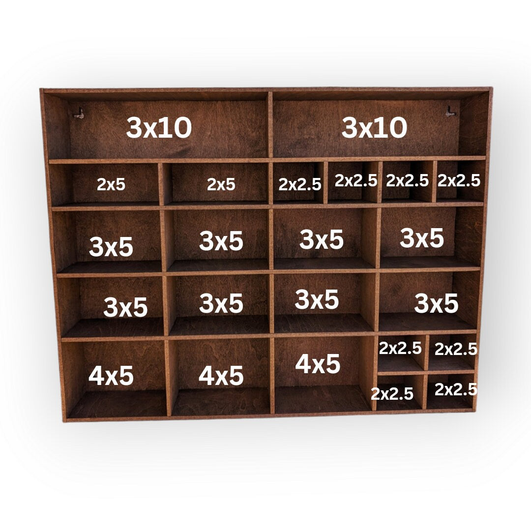 Shadow Box Wooden Display Shelf - Wall Cubby Shelf - Multiple Compartment Sizes - #7c - Trinket Shelf - Curio Cabinet