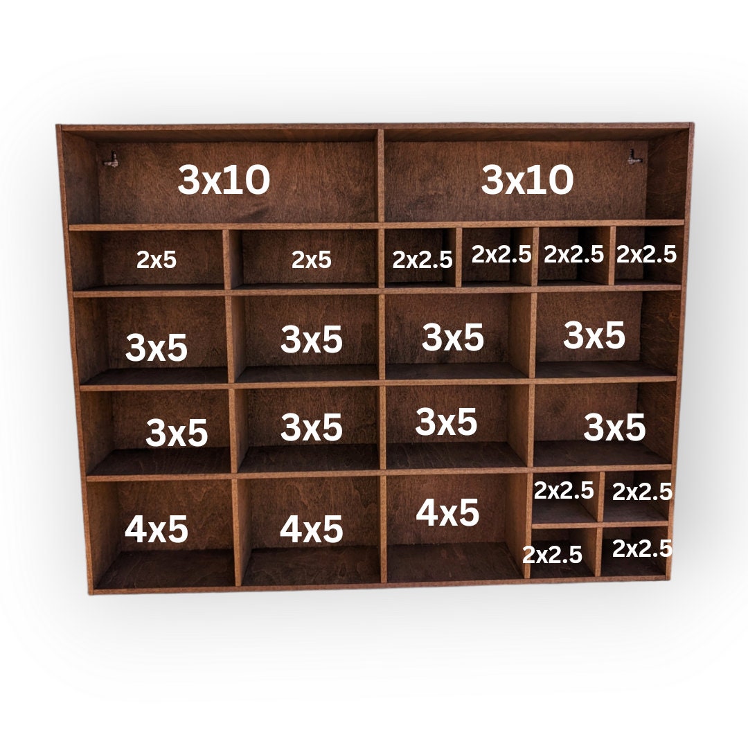 Shadow Box Wooden Display Shelf - Wall Cubby Shelf - Multiple Compartment Sizes - #7c - Trinket Shelf - Curio Cabinet