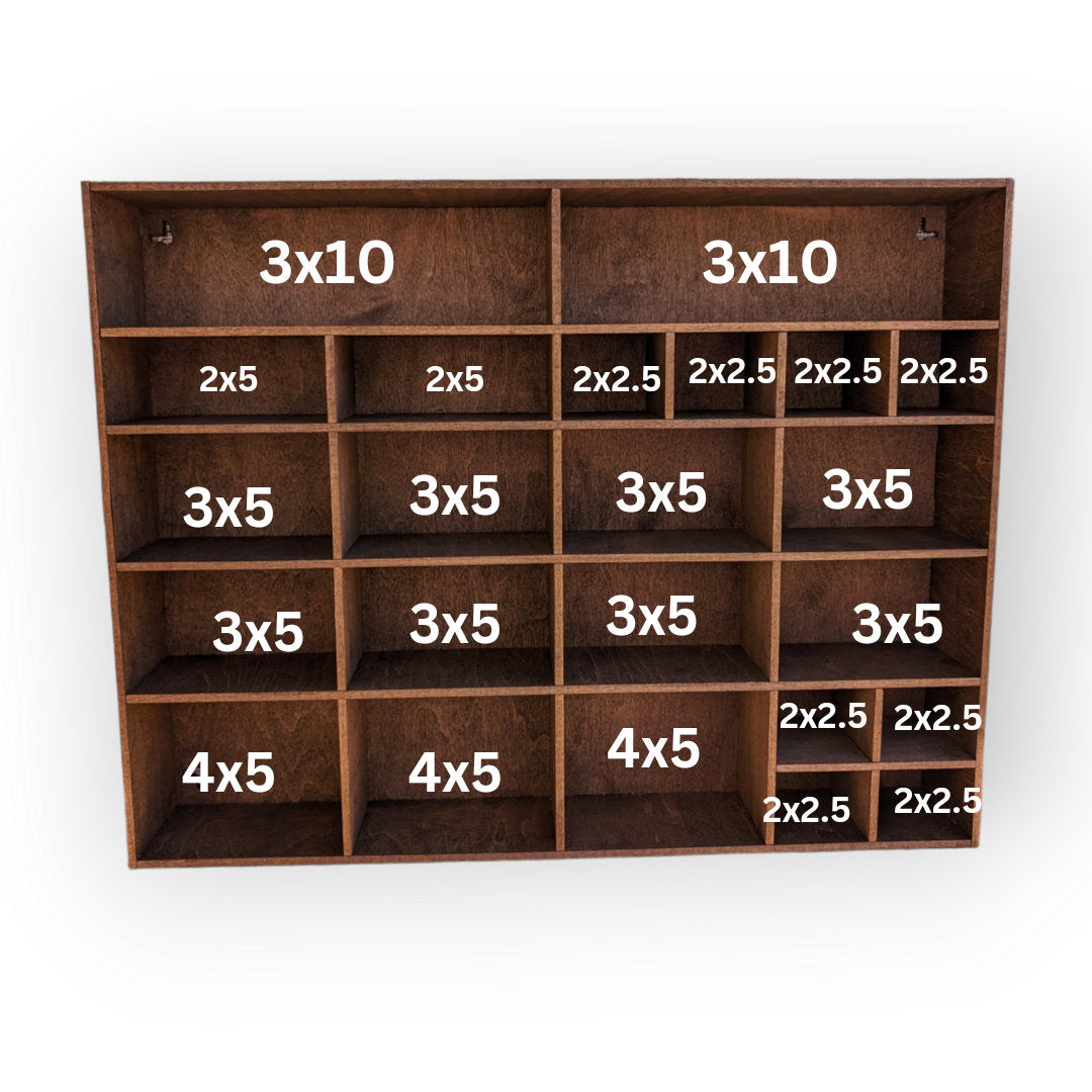 Shadow Box Wooden Display Shelf - Wall Cubby Shelf - Multiple Compartment Sizes - #7c - Trinket Shelf - Curio Cabinet