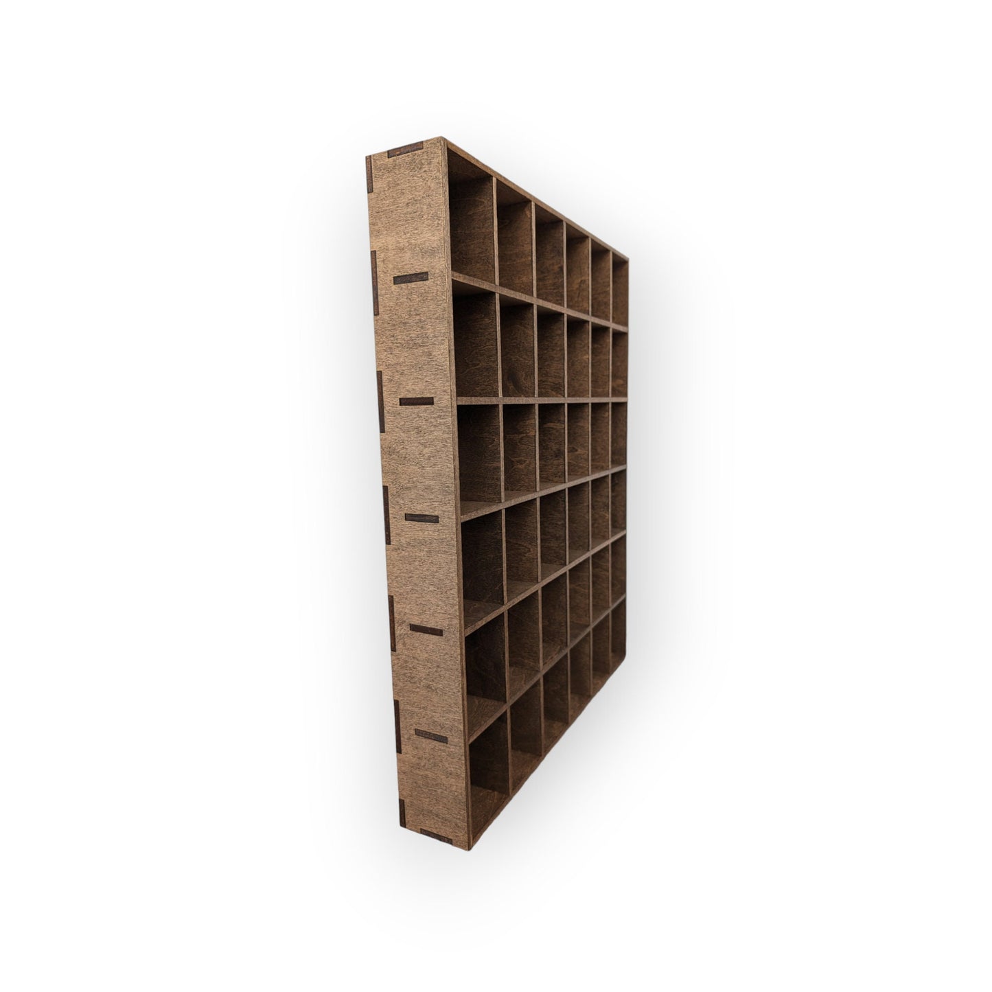 36 Compartment Wooden Display Shelf - 3x2.25 - Trinket Shelf - Curio Cabinet
