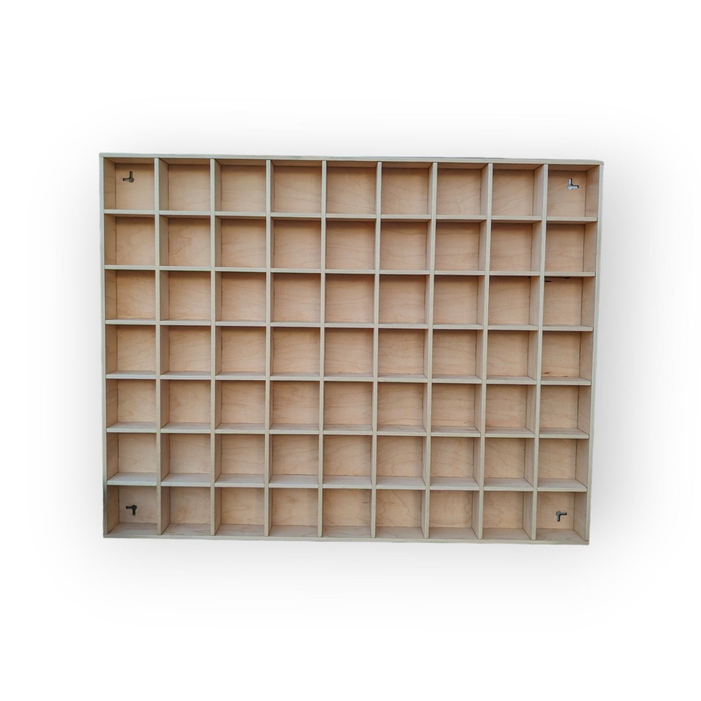 63 Compartment Wooden Display Shelf 2.5"x2.5"