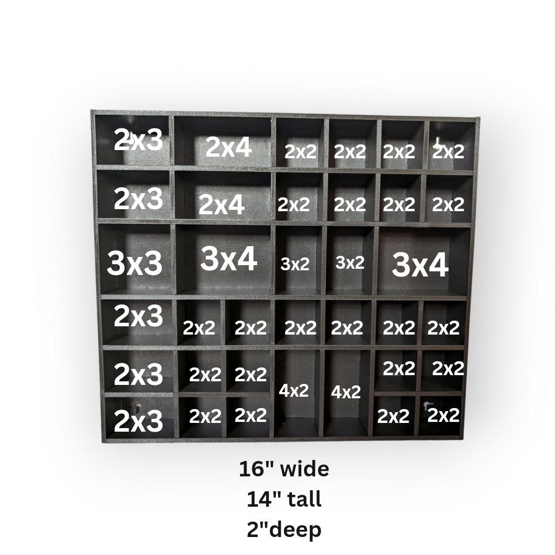 Shadow Box Wooden Display Shelf - Wall Cubby Shelf - Multiple Compartment Sizes - #6 - Trinket Shelf - Curio Cabinet