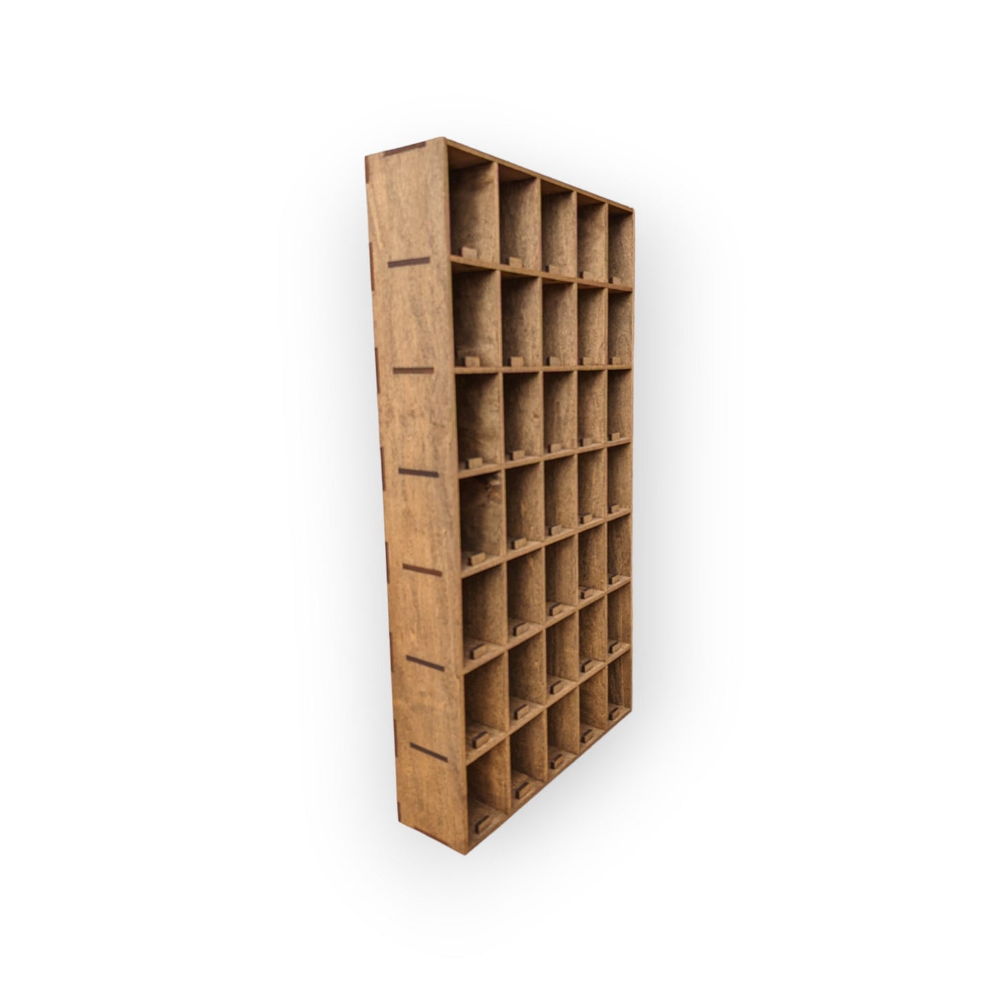 35 Compartment Wooden Display Shelf - 2.5x3.5 - Trinket Shelf - Curio Cabinet
