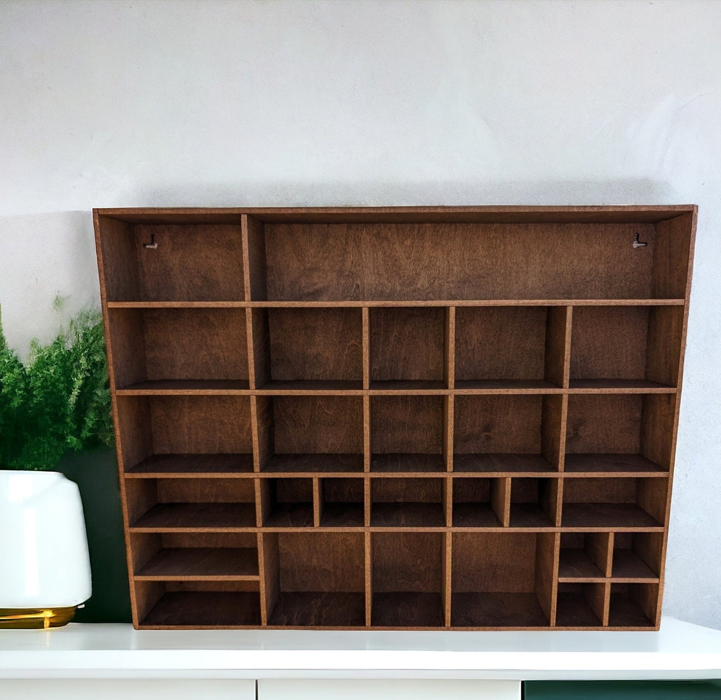 Shadow Box Wooden Display Shelf - Wall Cubby Shelf - Multiple Compartment Sizes - #7a - Trinket Shelf - Curio Cabinet