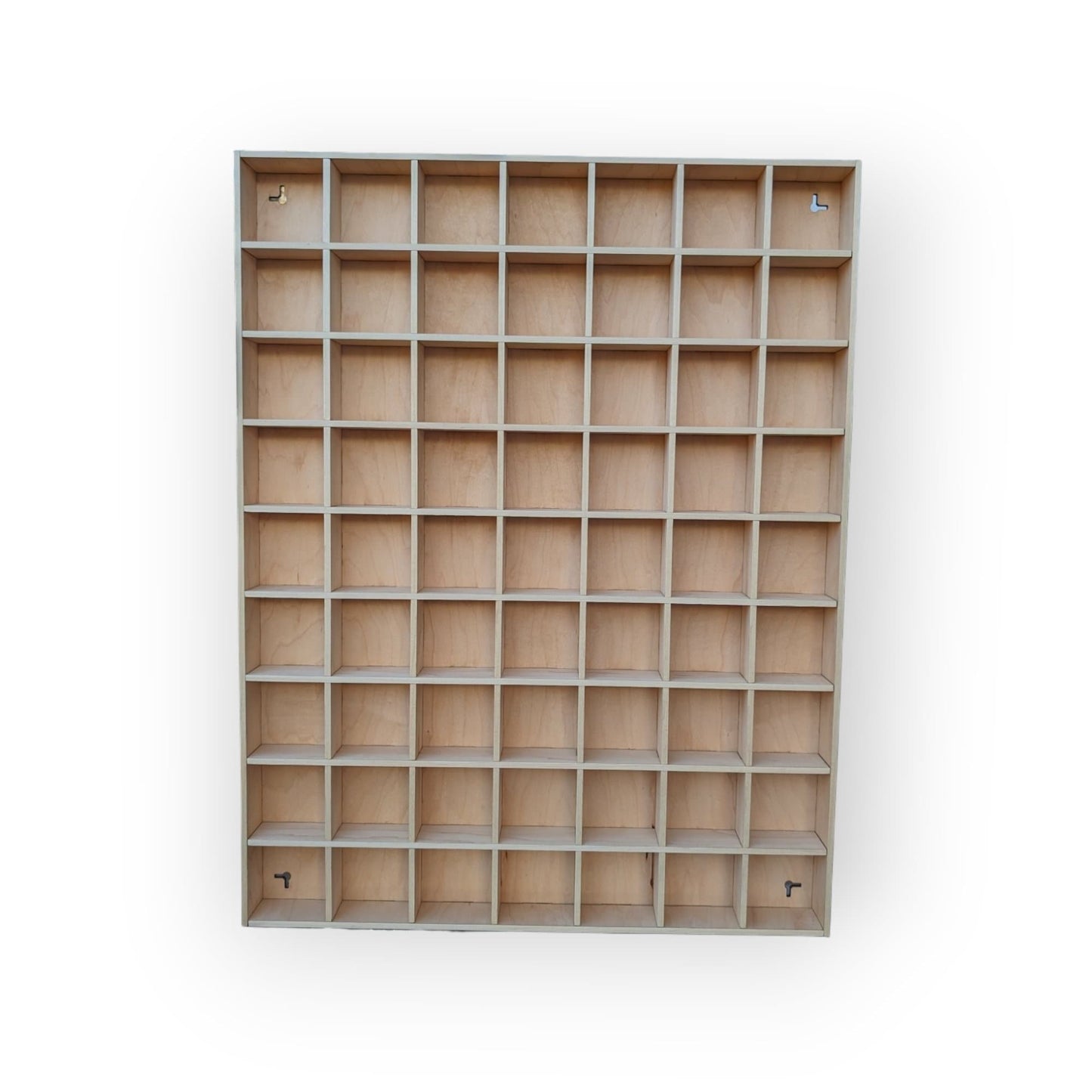 63 Compartment Wooden Display Shelf 2.5"x2.5"