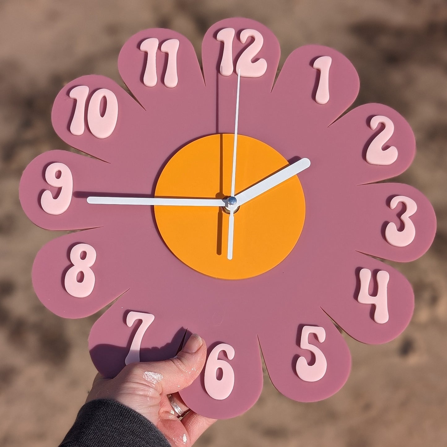 Desert Rose Daisy Wall Clock