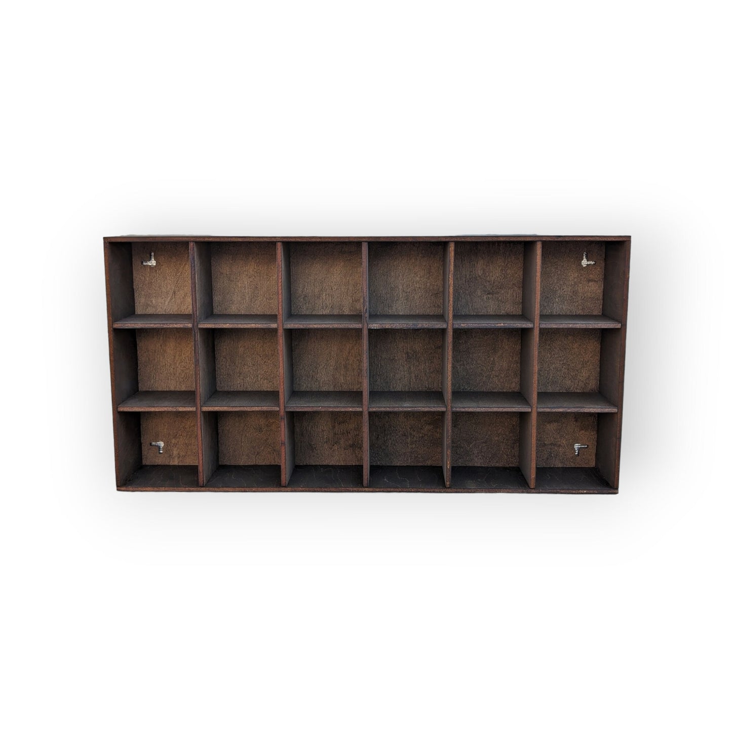 18 Compartment Wooden Display Shelf - 3x3 - Trinket Shelf - Curio Cabinet