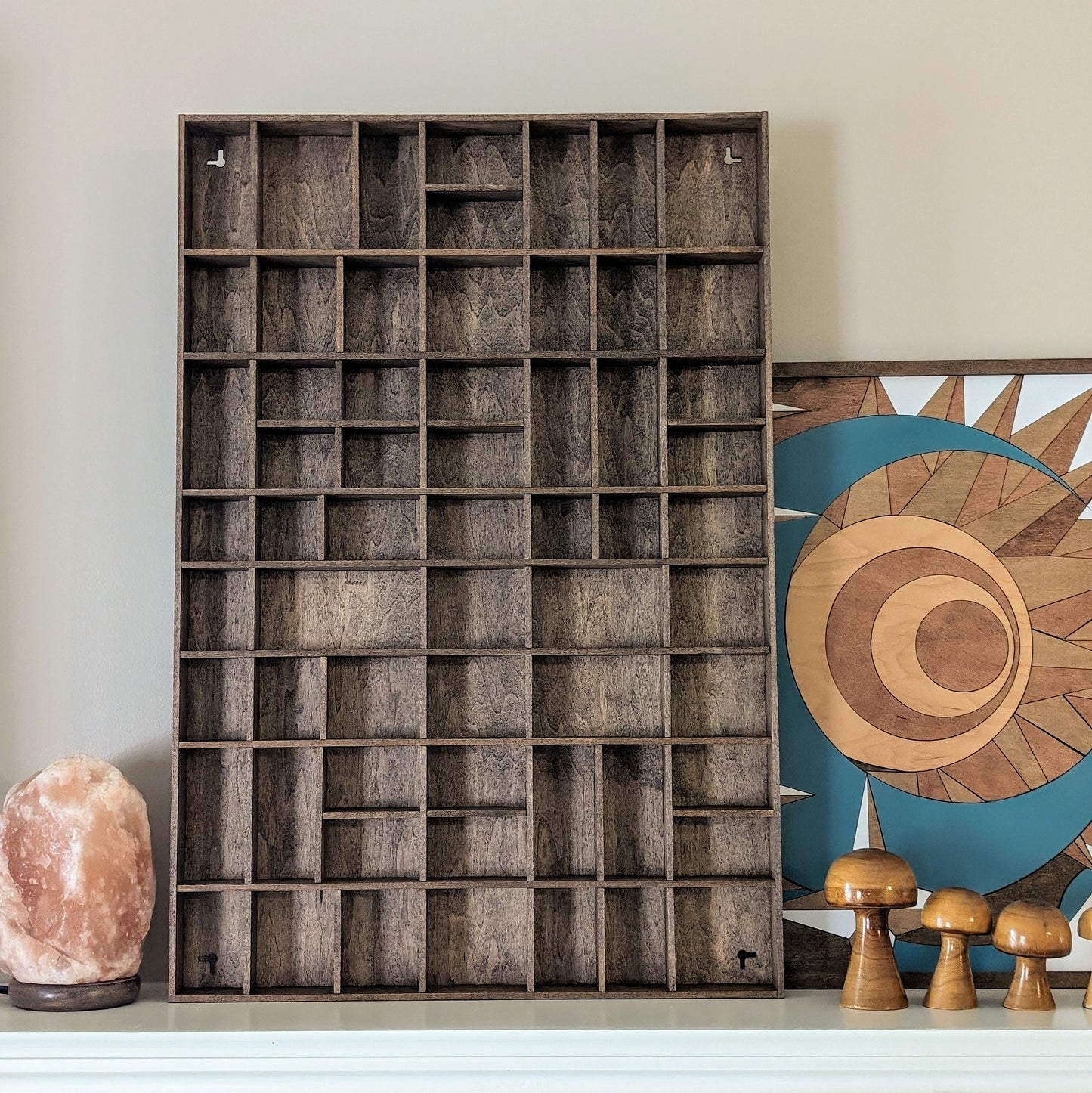 Shadow Box Wooden Display Shelf - Wall Cubby Shelf - Multiple Compartment Sizes - #12 - Trinket Shelf - Curio Cabinet