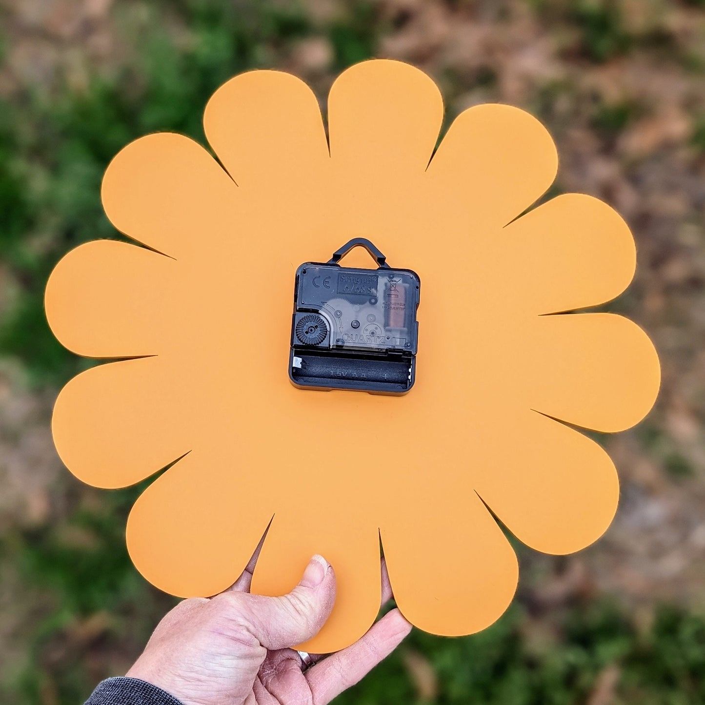 Burnt Orange Daisy Wall Clock