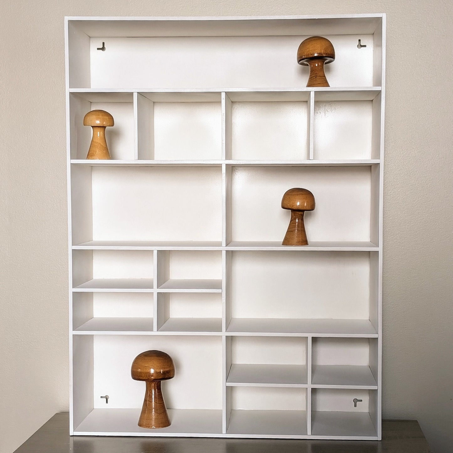 Shadow Box Wooden Display Shelf - Wall Cubby Shelf - Multiple Compartment Sizes - #11 - Trinket Shelf - Curio Cabinet