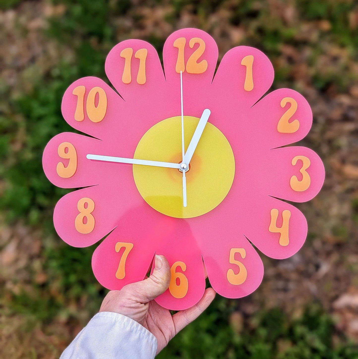 Glow in the Dark Blacklight Daisy Wall Clock