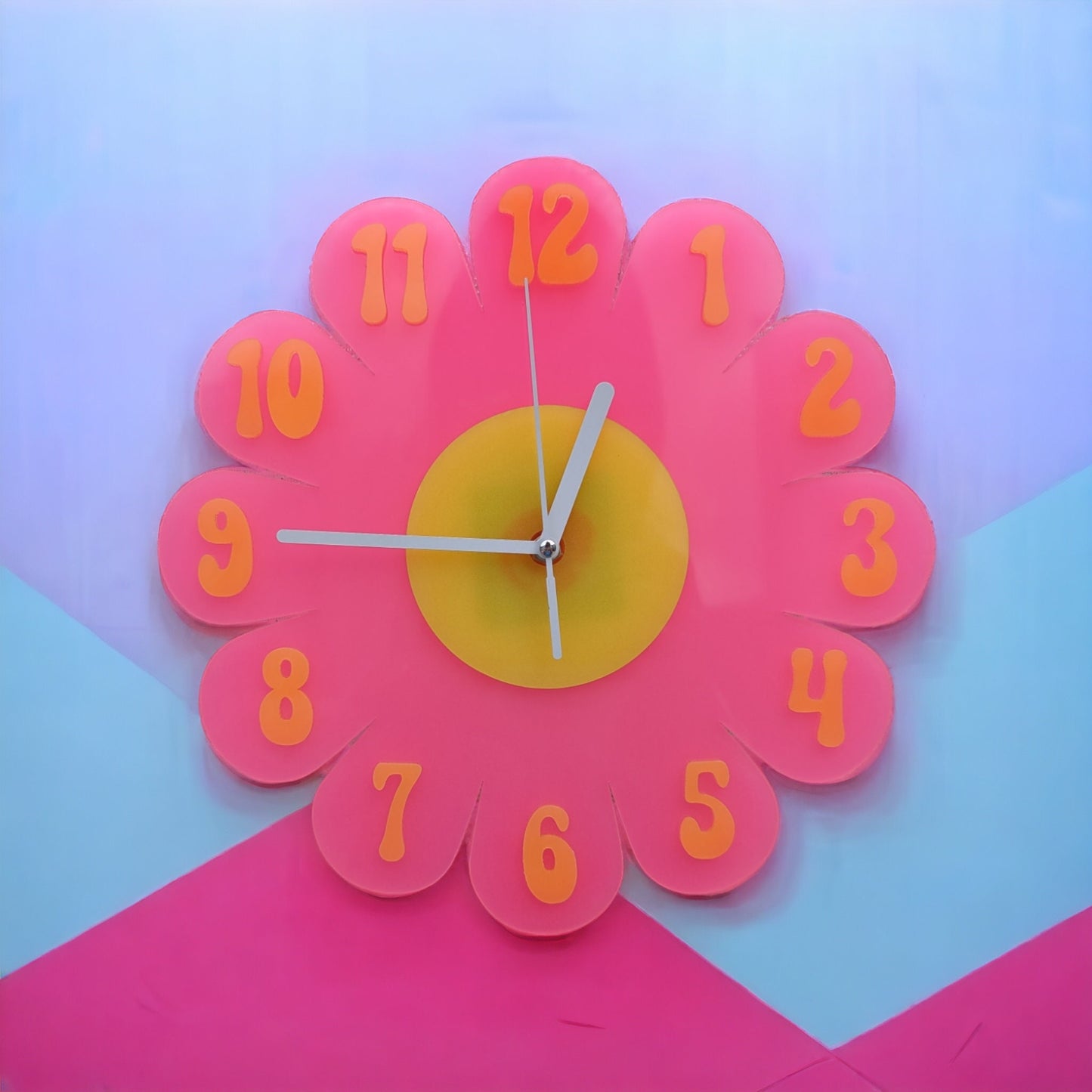 Glow in the Dark Blacklight Daisy Wall Clock