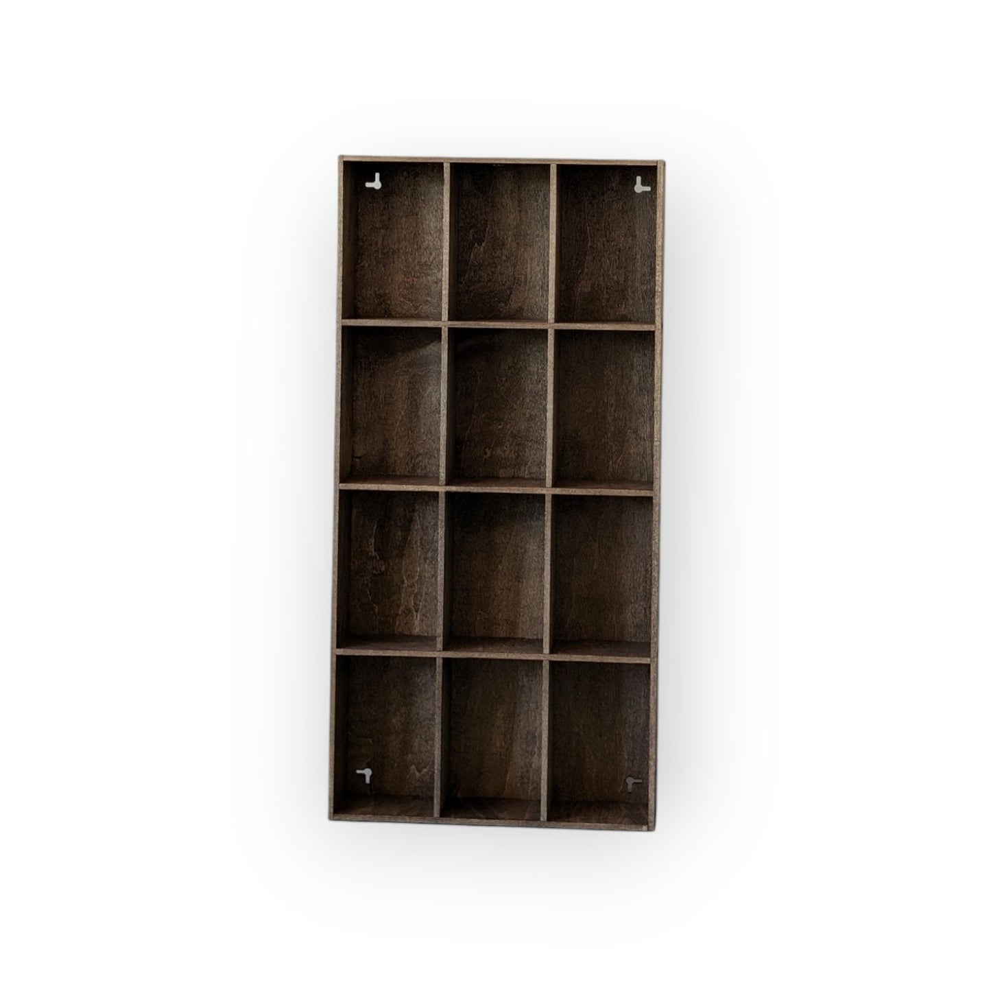12 Compartment Wooden Display Shelf - 5.5x3.5 - Trinket Shelf - Curio Cabinet