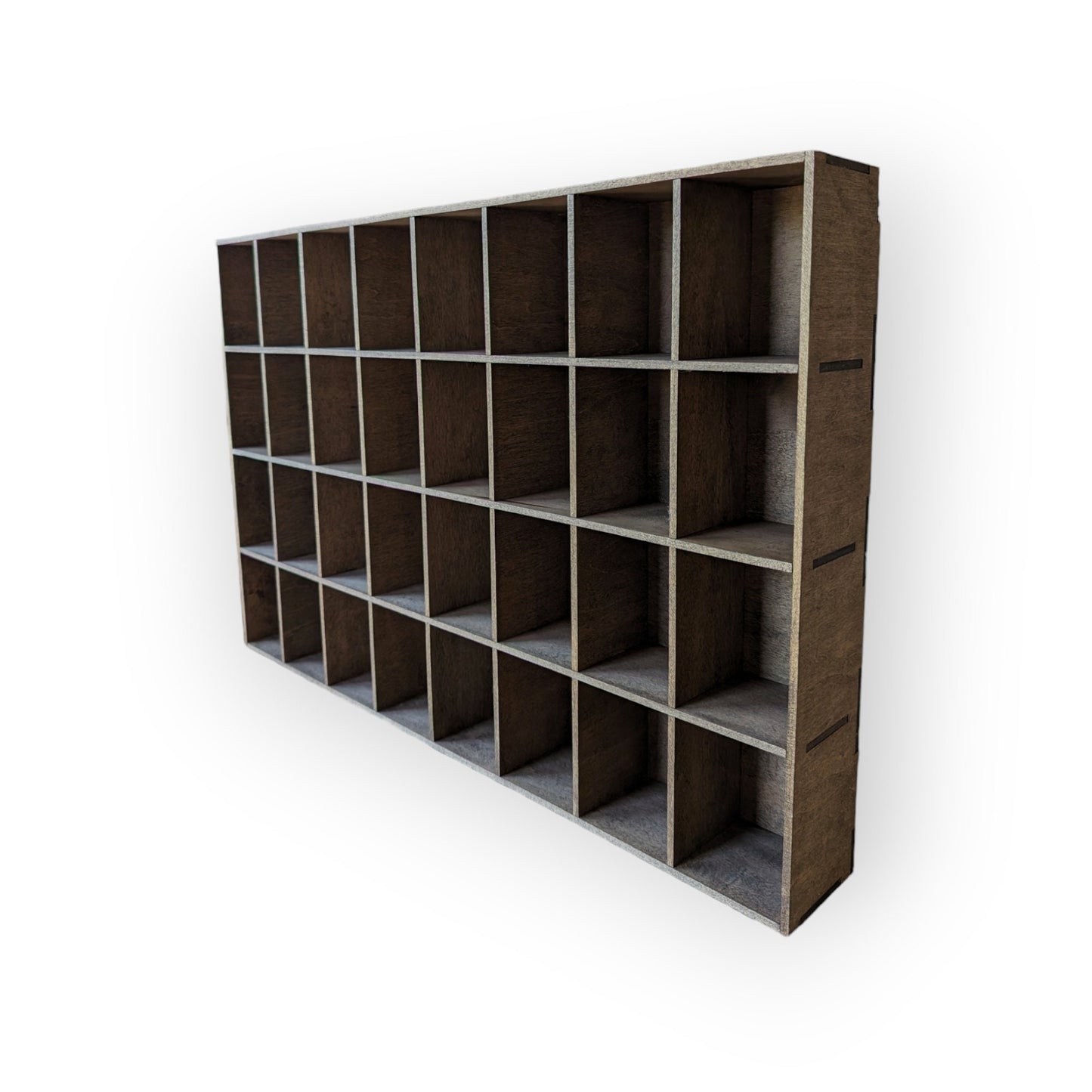 32 Compartment Wooden Display Shelf - 4x3 - Trinket Shelf - Curio Cabinet