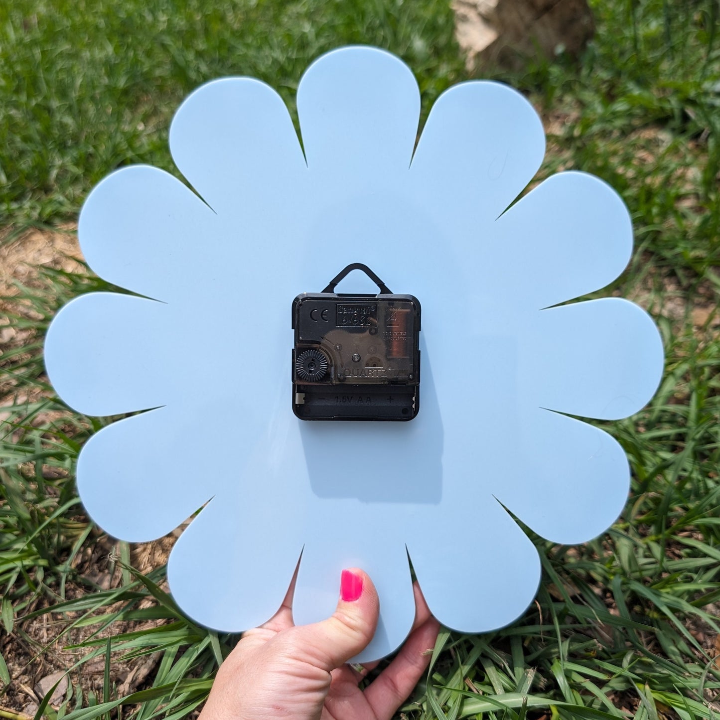 Baby Blue Daisy Wall Clock