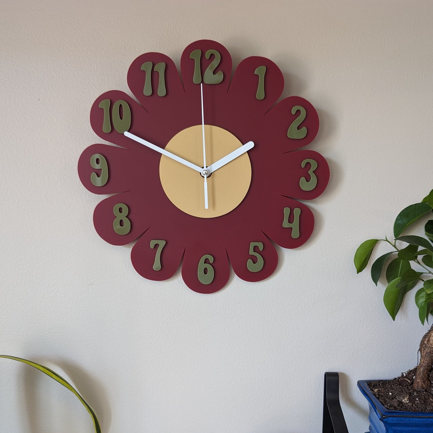 Rust Daisy Wall Clock