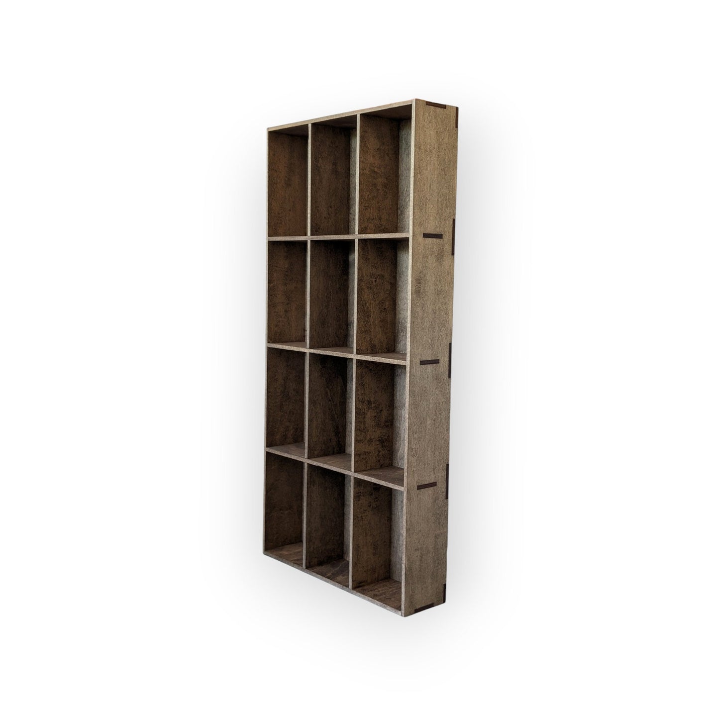 12 Compartment Wooden Display Shelf - 5.5x3.5 - Trinket Shelf - Curio Cabinet