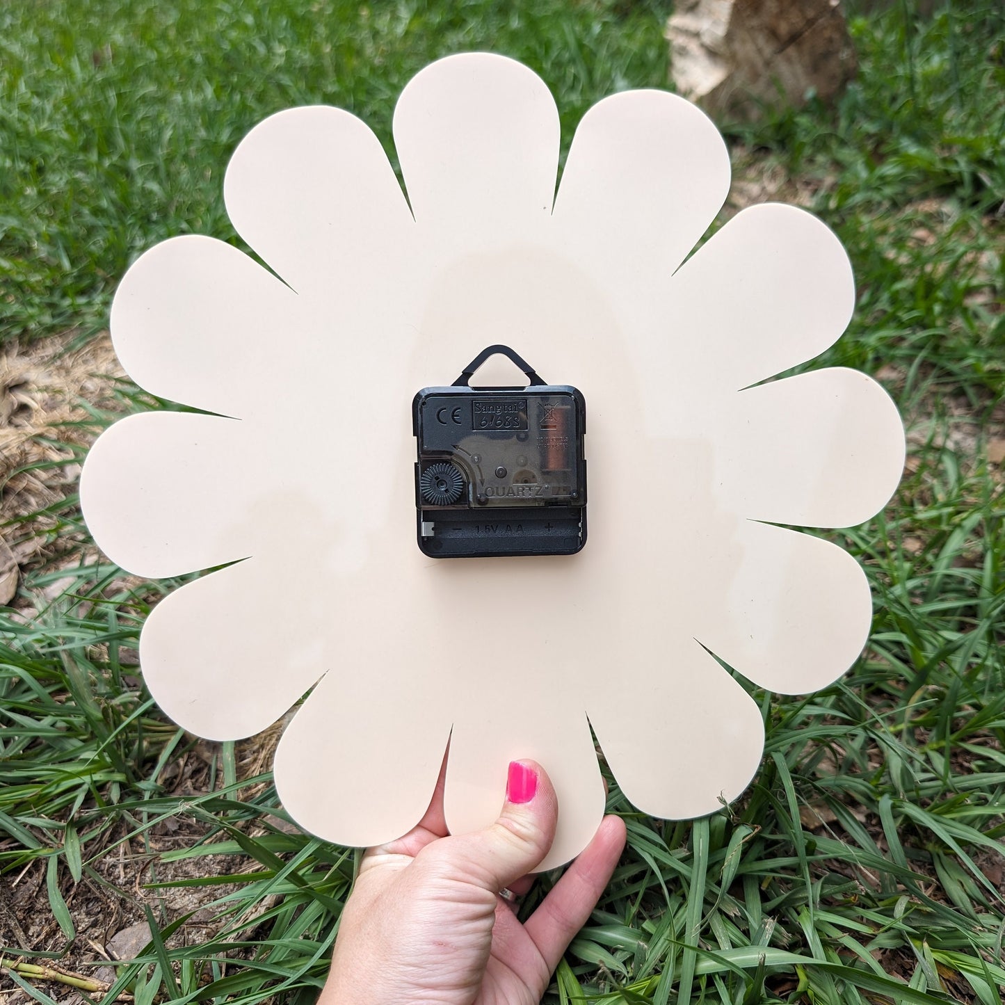 Peach Daisy Wall Clock