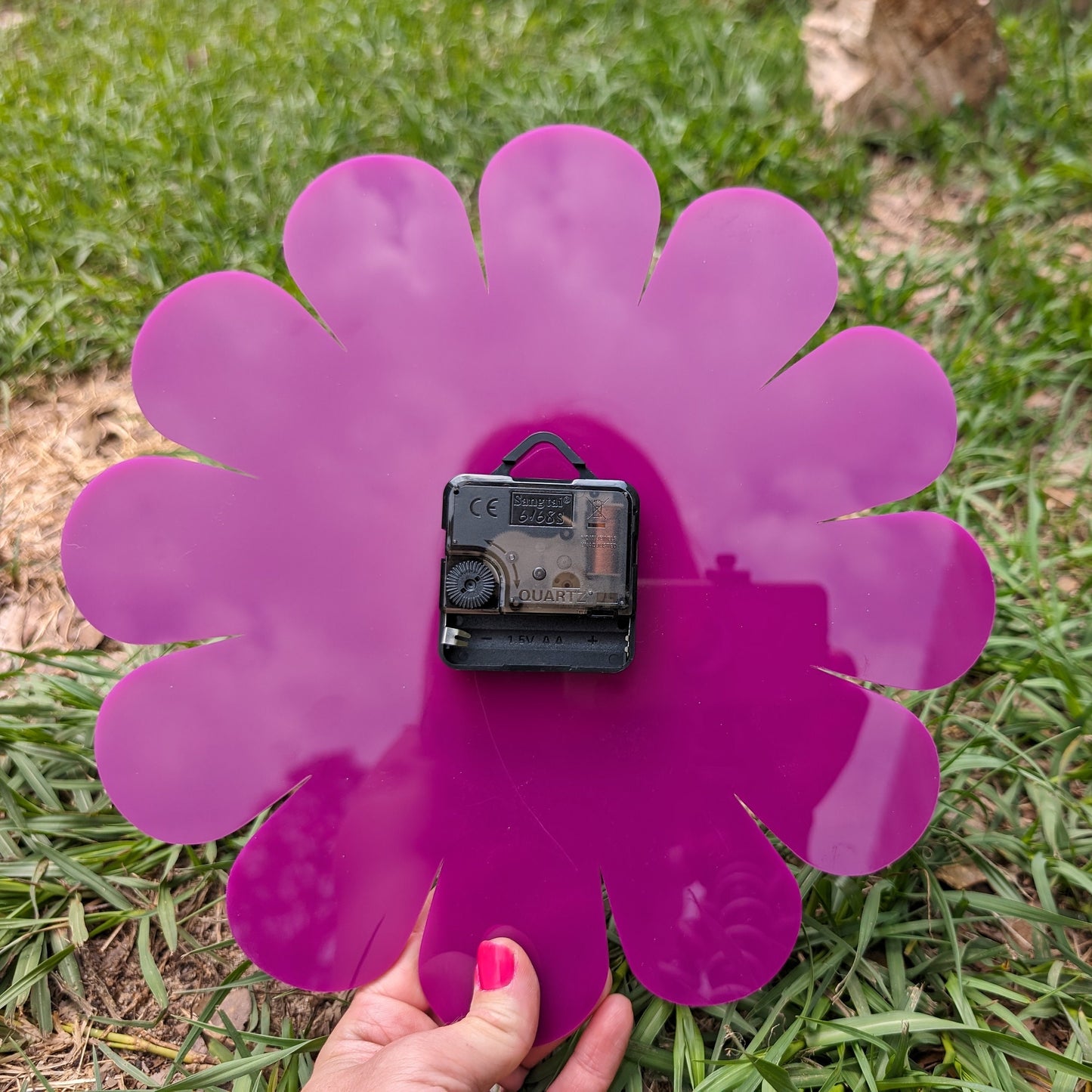 Purple Daisy Wall Clock