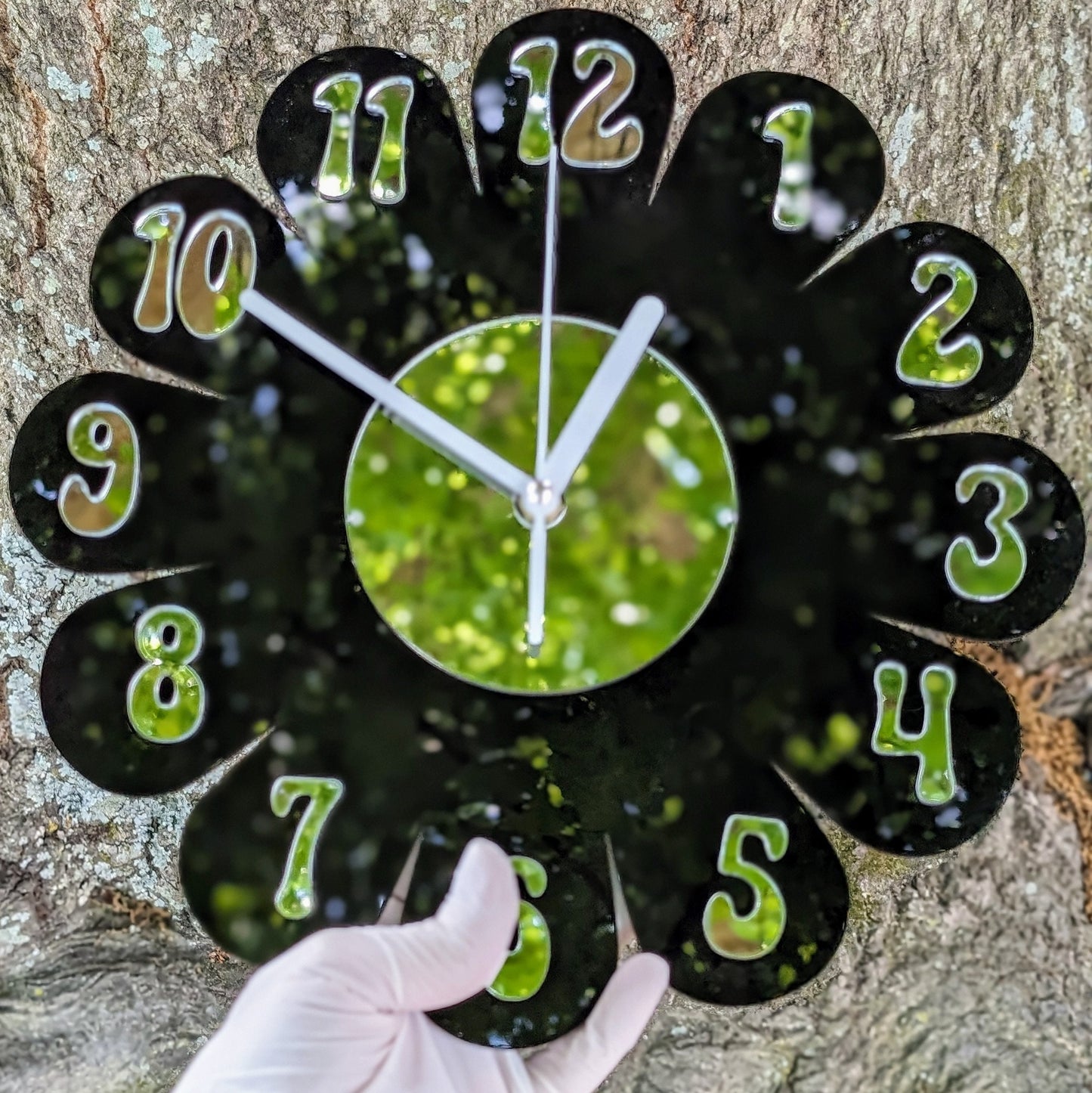Black Daisy Wall Clock