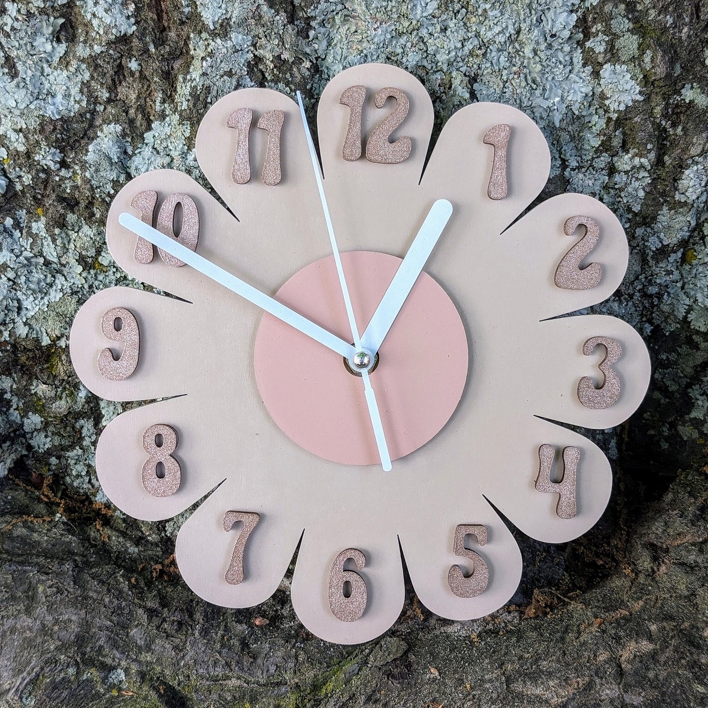 Beige Mini Daisy Wall Clock